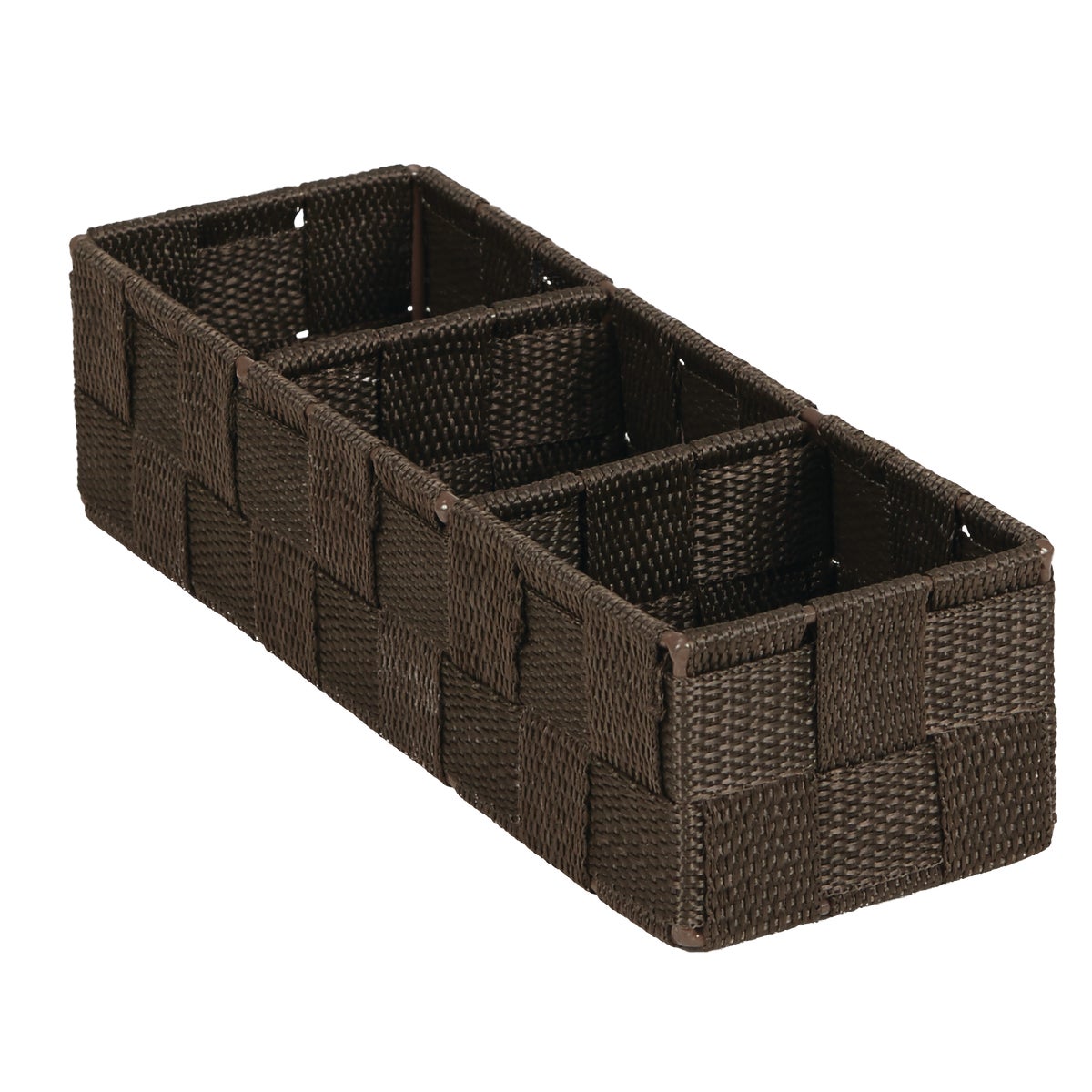 Home Impressions 3.25 In. W. x 2.25 In. H. x 9.5 In. L. Woven Storage Tray, Brown