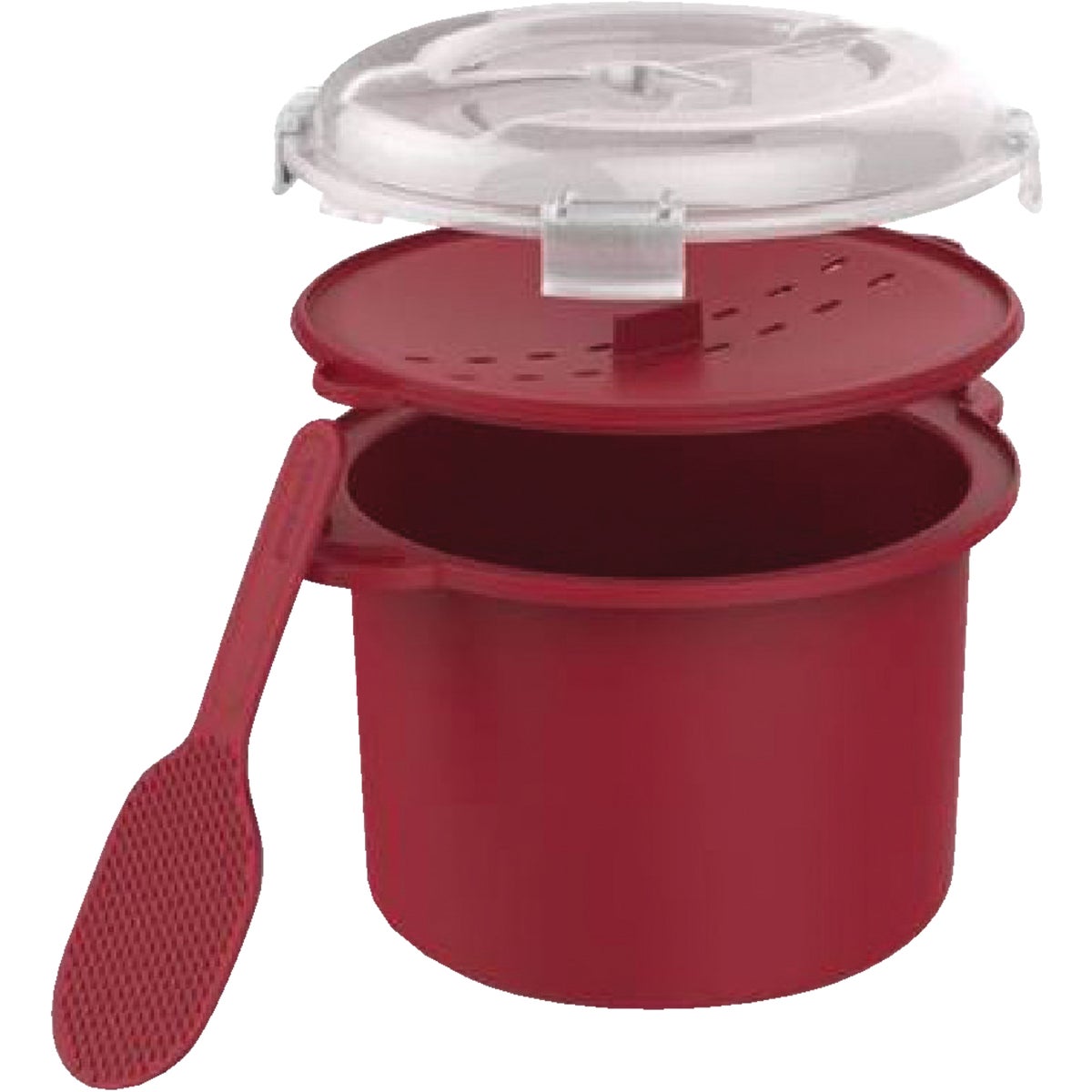 Goodcook 3 Cup Plastic Red Microwave Rice Steamer