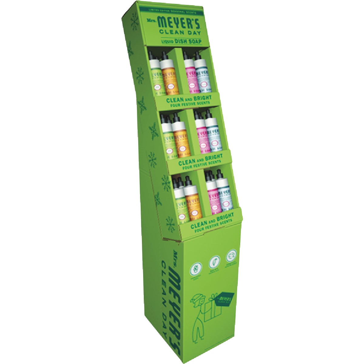 Mrs. Meyer's Clean Day Holiday Liquid Dish Soap Floor Display