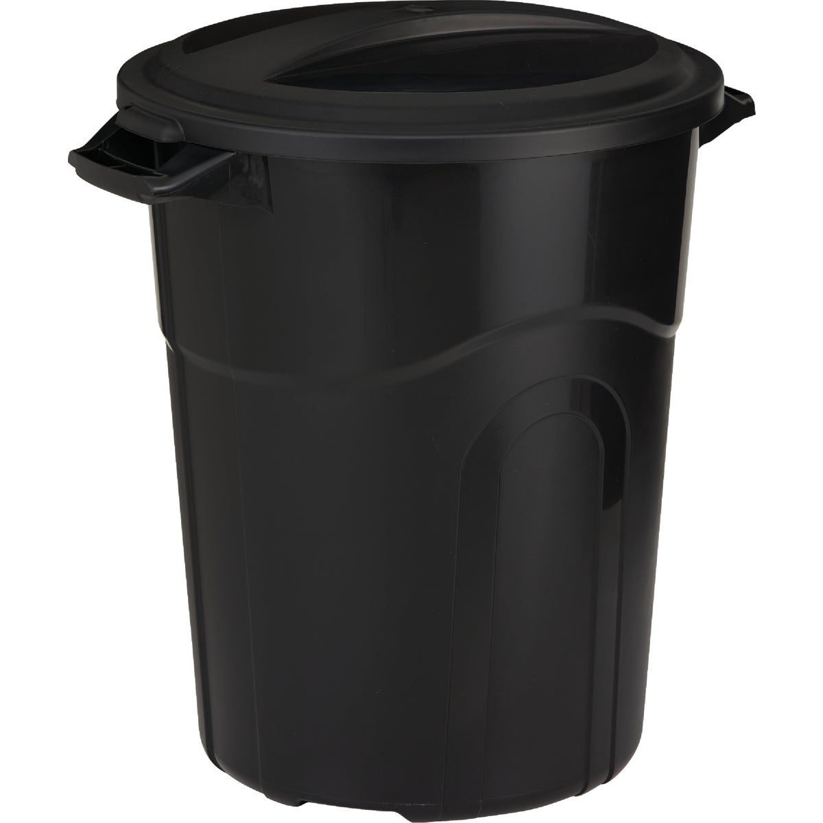 United Solutions Rough & Rugged 20 Gal. Black Trash Can with Lid