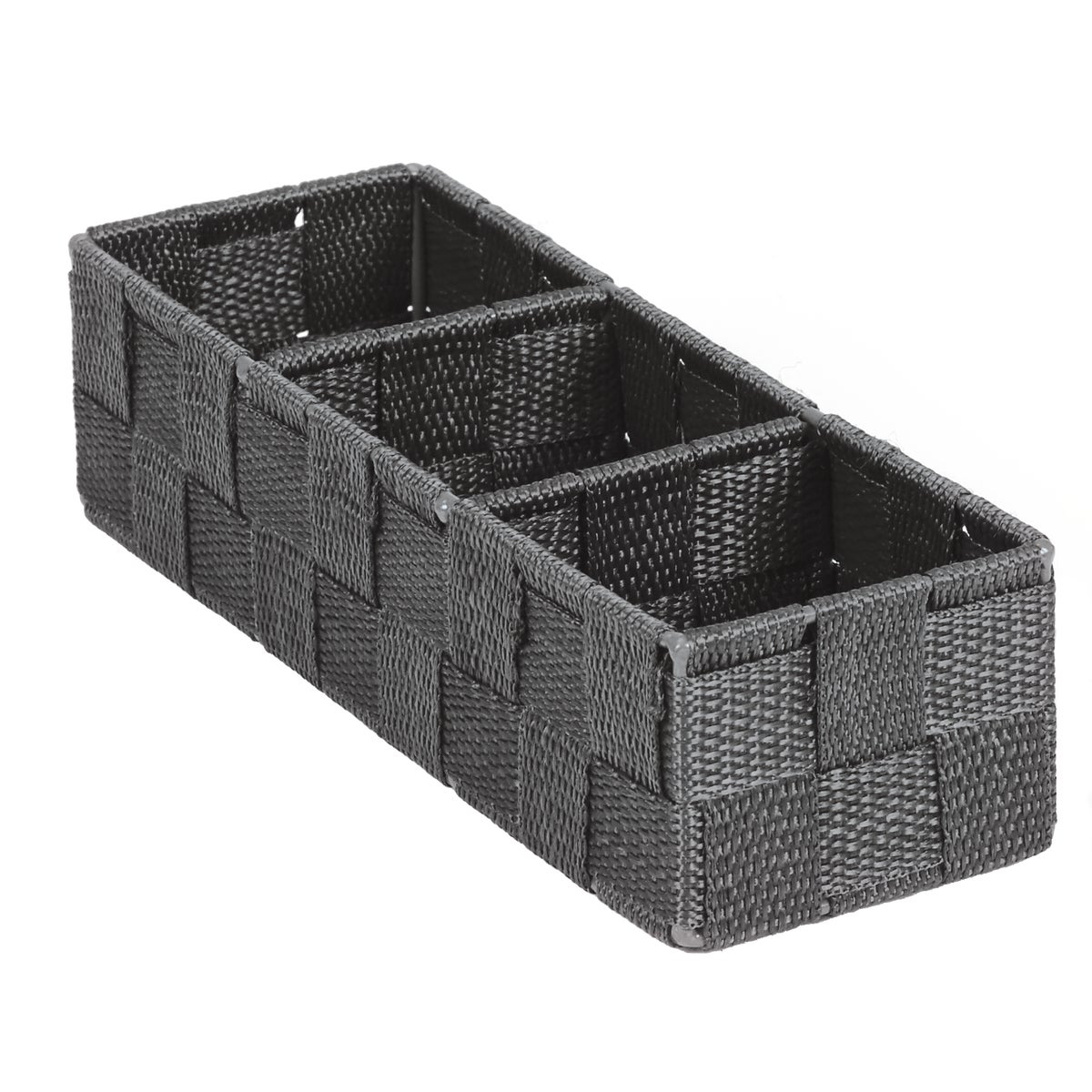 Home Impressions 3.25 In. W. x 2.25 In. H. x 9.5 In. L. Woven Storage Tray, Gray
