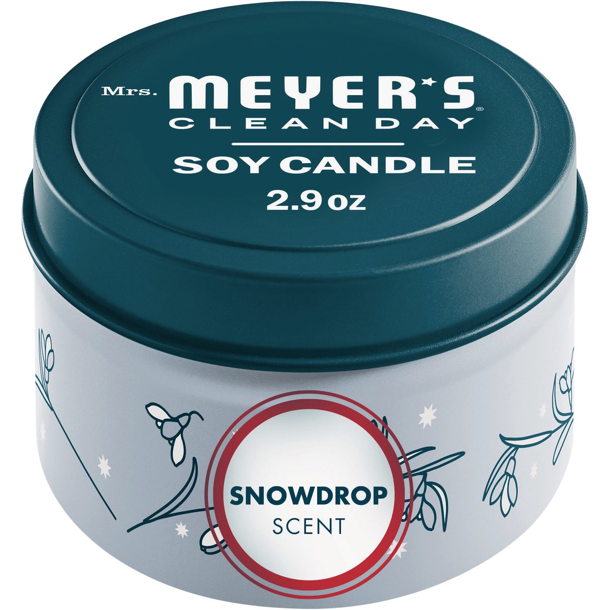 Mrs. Meyer's Clean Day 2.9 Oz. Snowdrop Small Tin Soy Candle