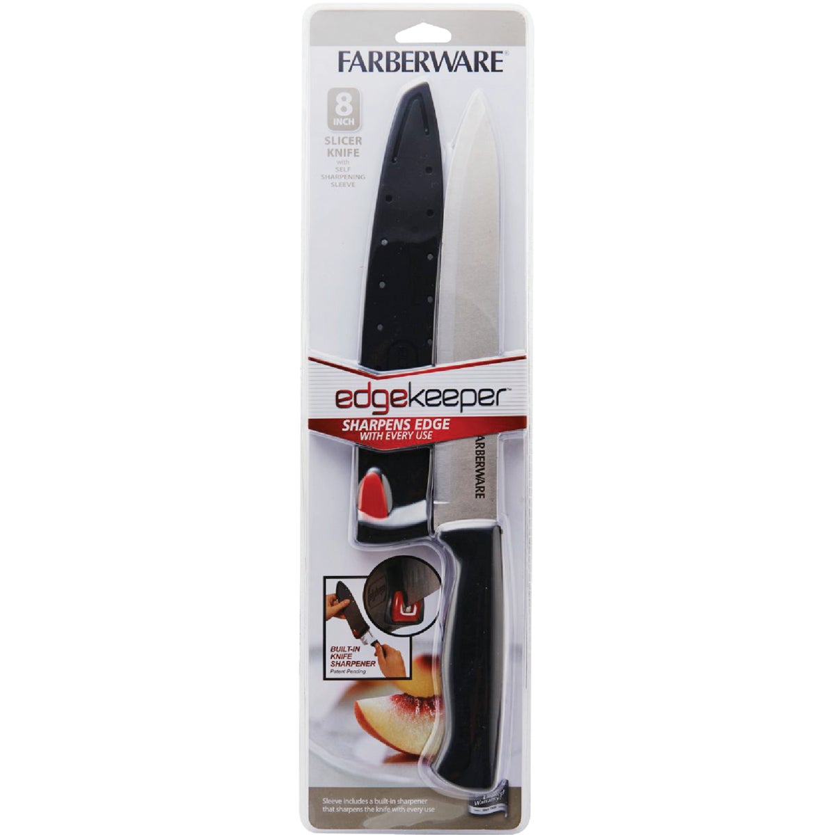 Farberware 8 In. Black Slicer Knife with Edgekeeper Sheath