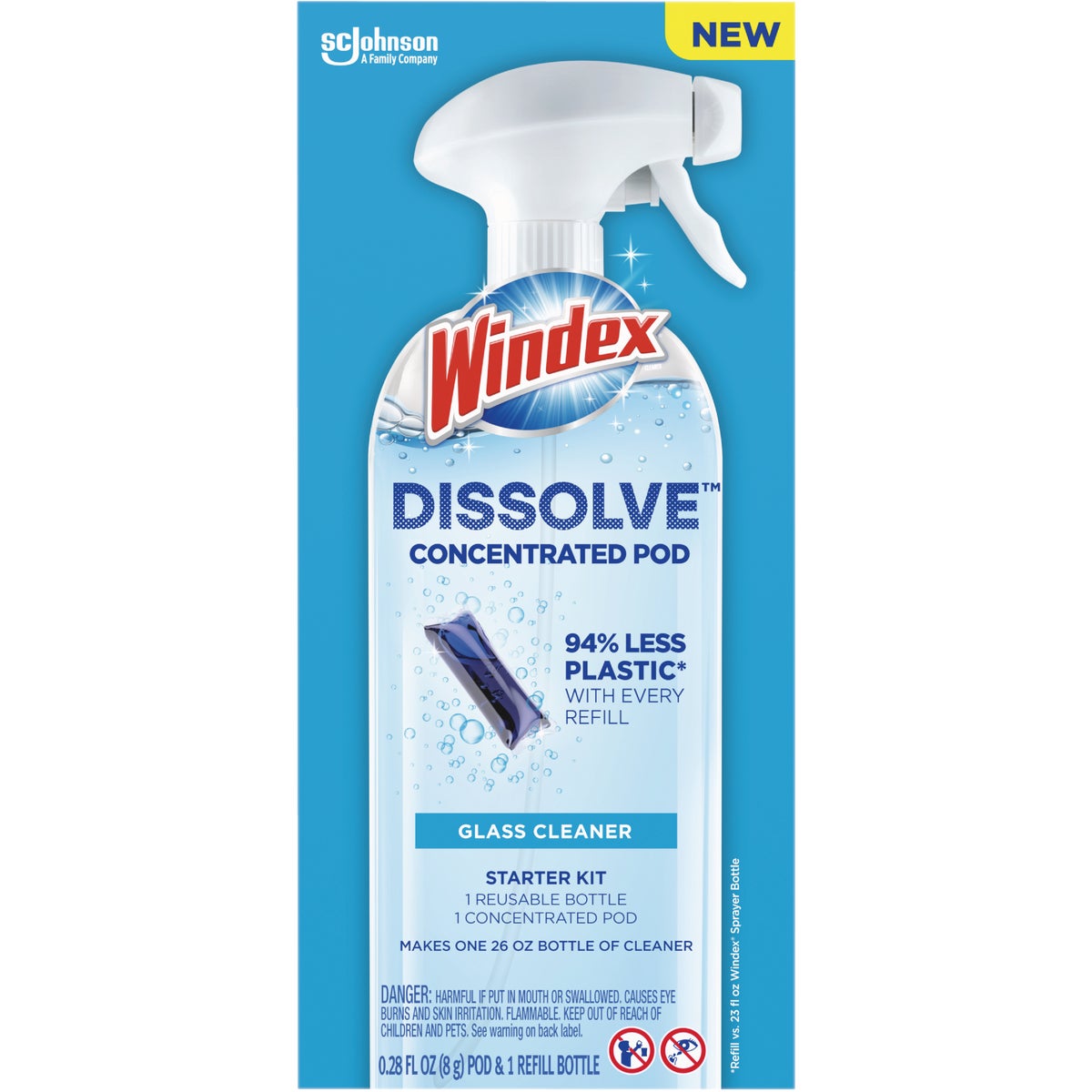 Windex Dissolve Glass Cleaner Concentrated Pod Starter Kit