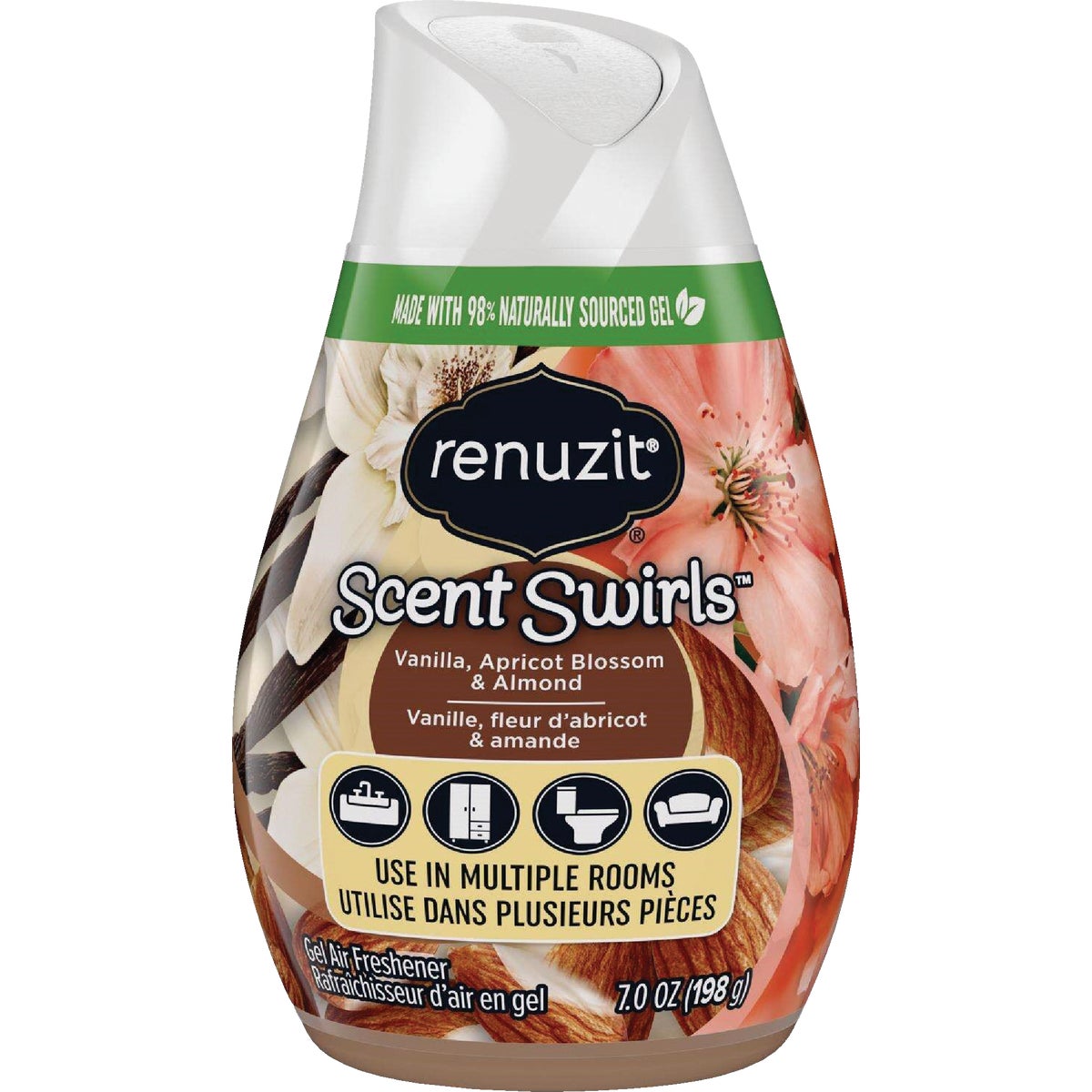 Renuzit Scent Swirls 7 Oz. Vanilla, Apricot Blossom & Almond Solid Air Freshener