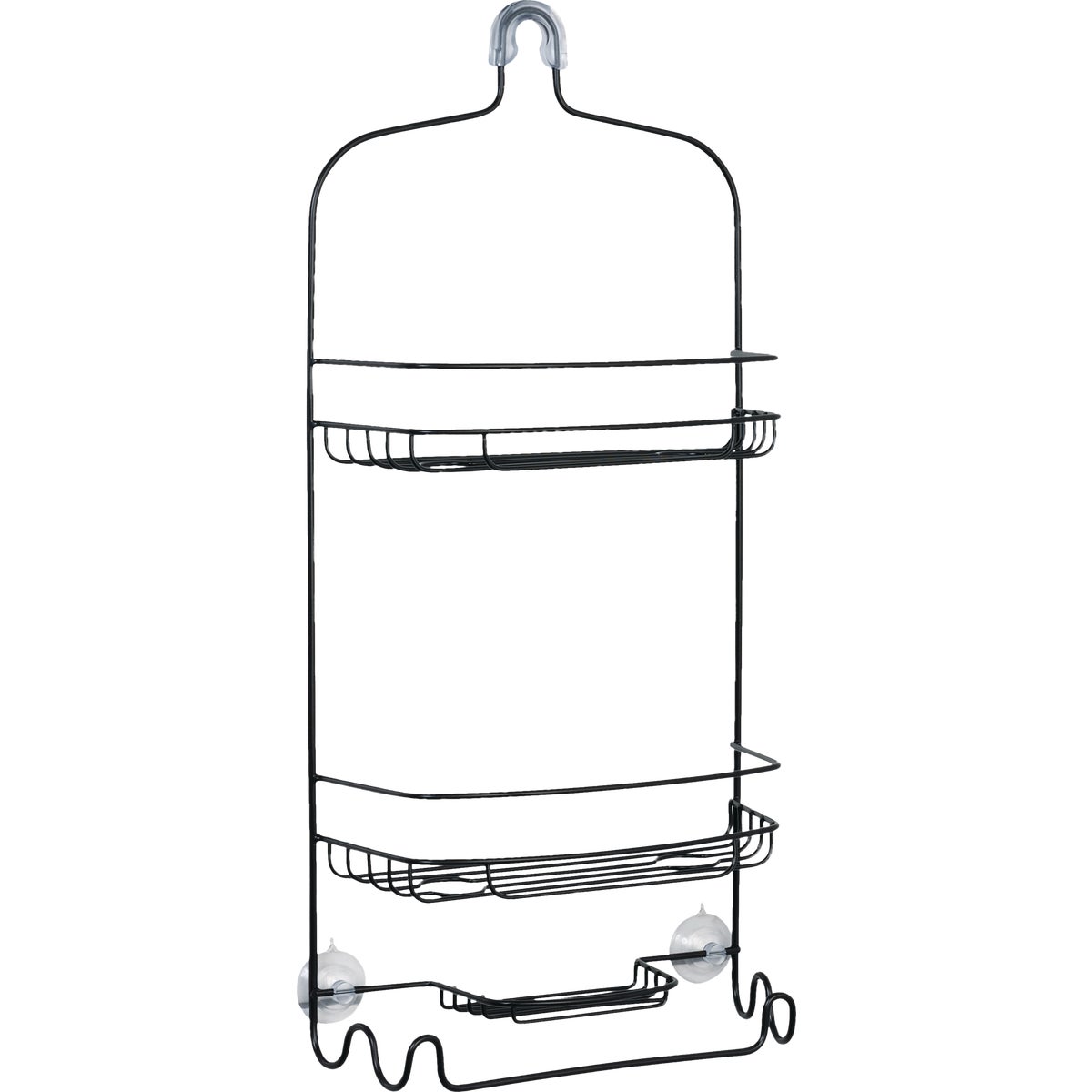 Zenna Home 11 In. x 24 In. Hanging Shower Caddy, Matte Black
