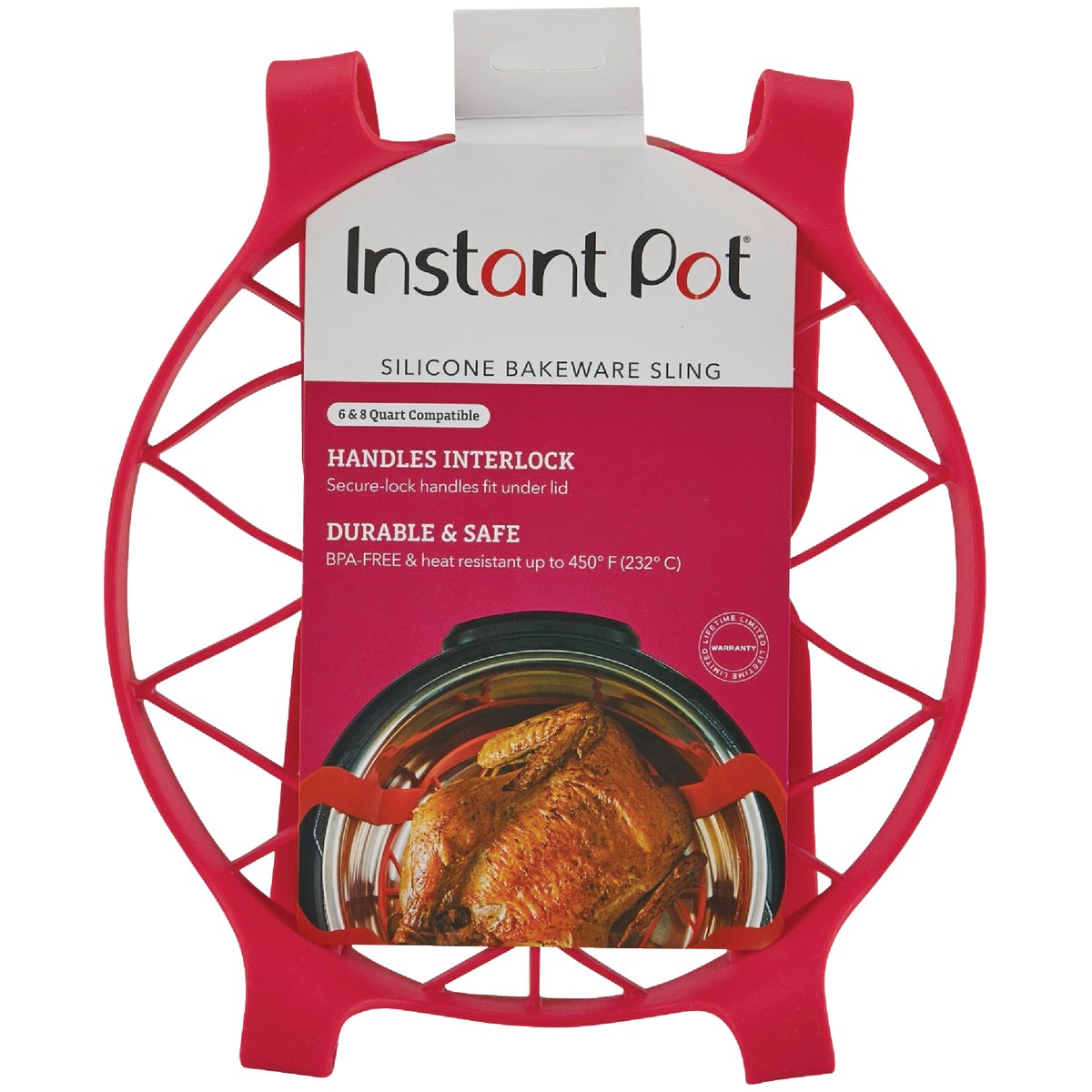 Instant Pot Red Silicone Bakeware & Steamer Sling Basket