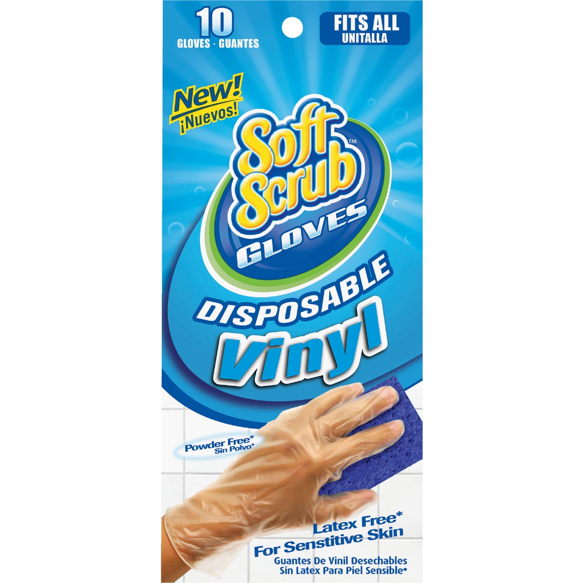 Soft Scrub 1 Size Fits All Vinyl Disposable Glove (10-Pack)