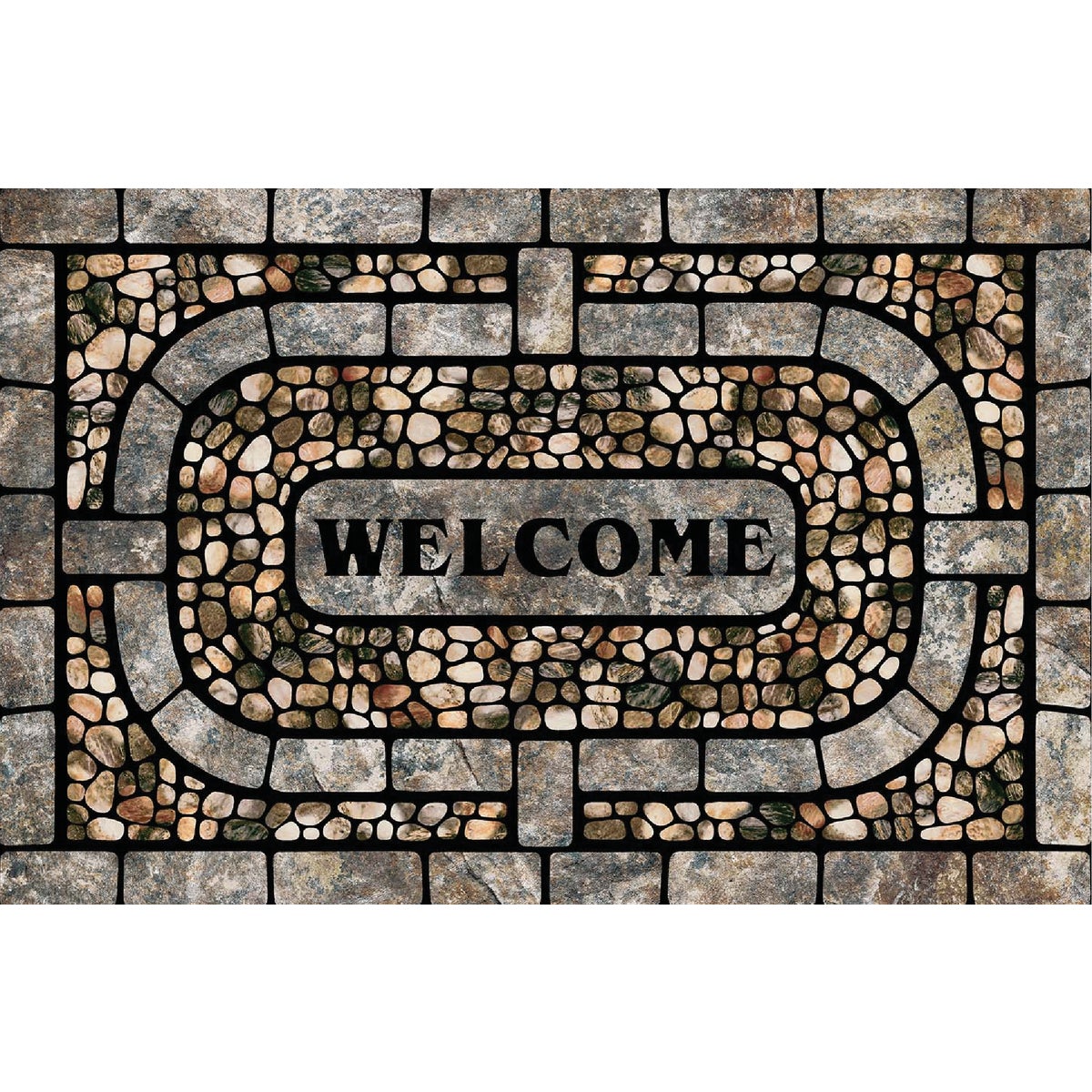 Mohawk Home 23 In. x 35 In. Gray Garden Pebbles Door Mat