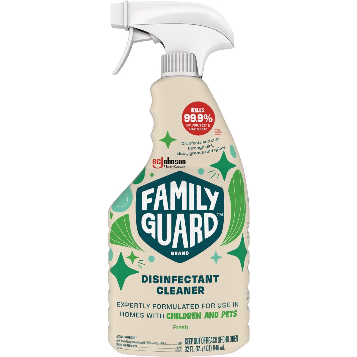 SC Johnson FamilyGuard 32 Oz. Fresh Trigger Spray Disinfectant Cleaner