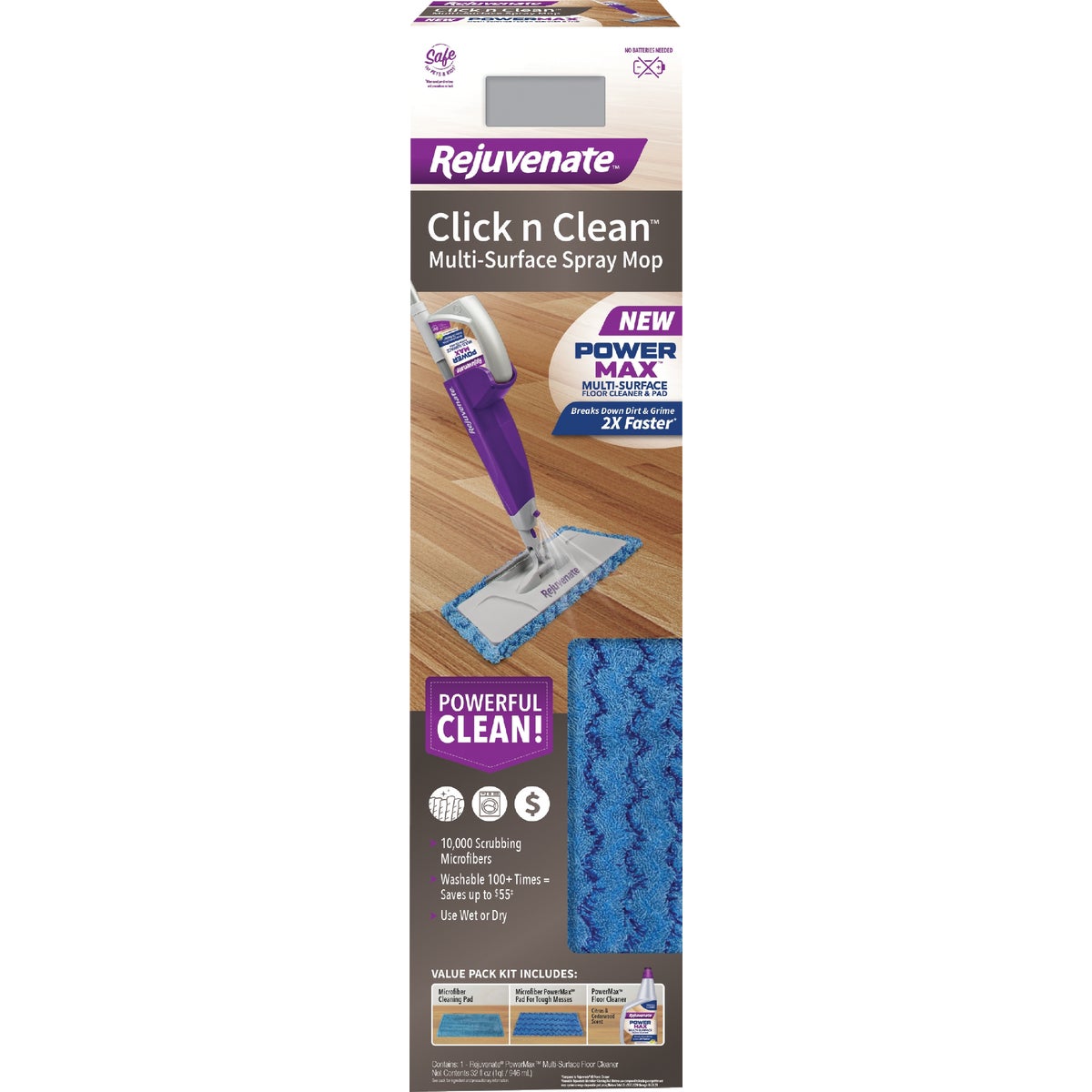 Rejuvenate Click n Clean Microfiber Multi-Surface Spray Mop