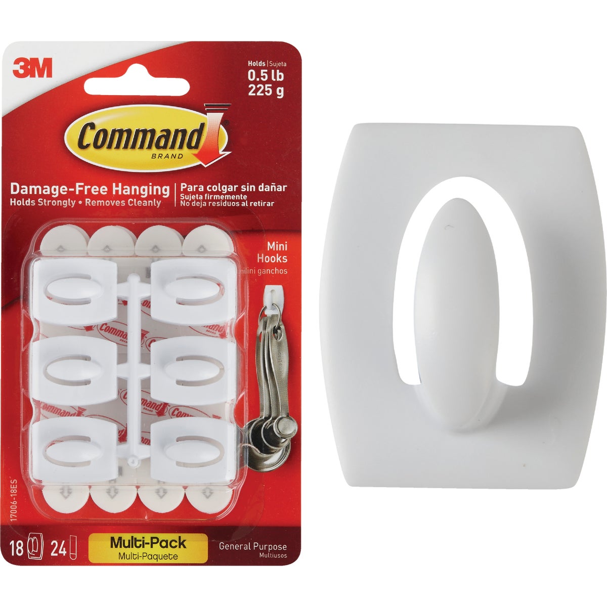 Command White Mini Adhesive Hook (18-Pack)