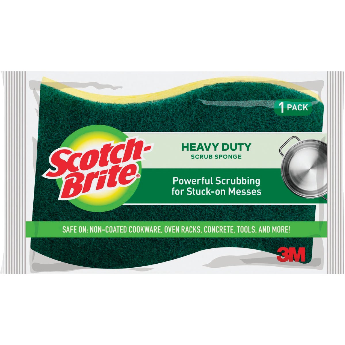 Scotch-Brite 4.5 In. x 2.7 In. Green Heavy Duty Scrub Heavy Duty Sponge