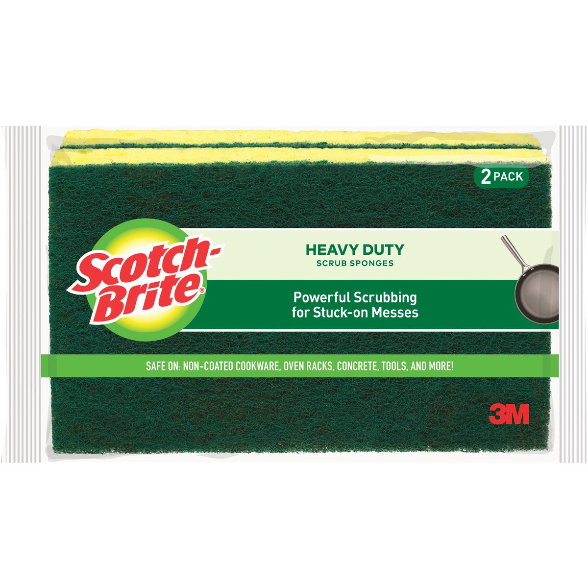 3M Scotch-Brite Heavy Duty Scrub Sponge (2 Pack)