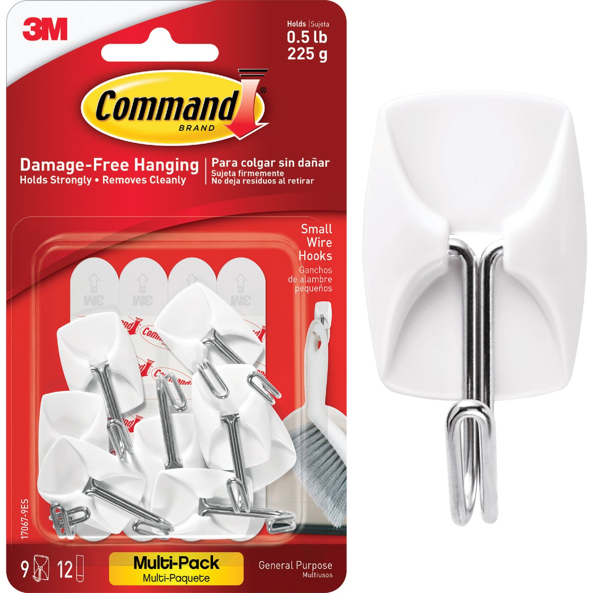 Command .5 Lb. Capacity Wire Adhesive Hook (9-Pack)
