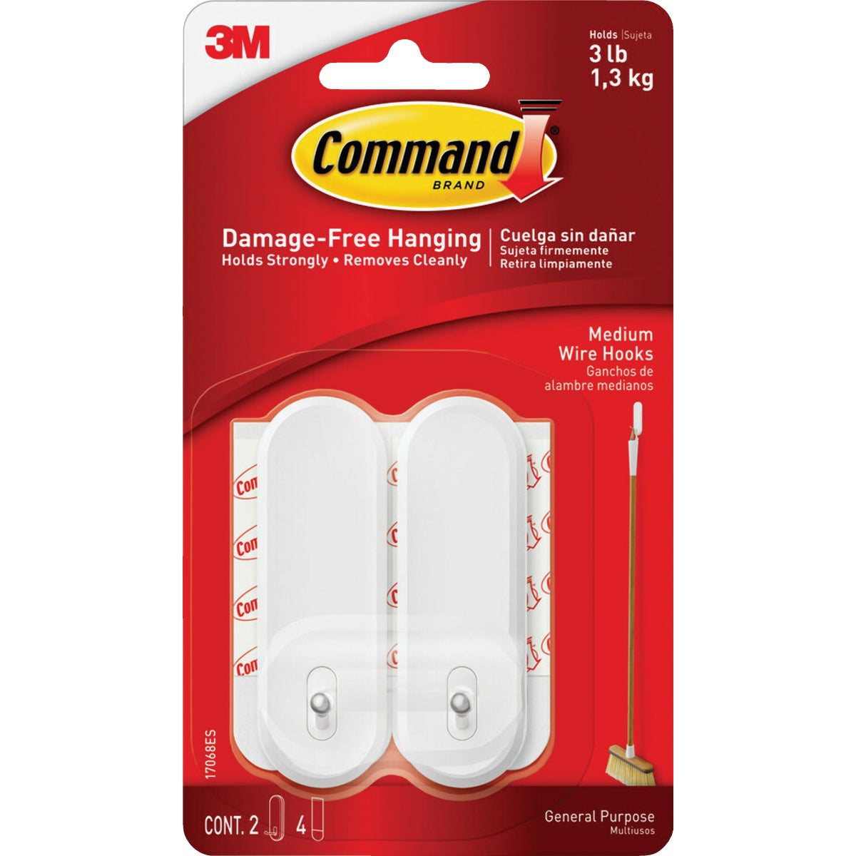 Command 3 Lb. Capacity Wire Adhesive Hook (2-Pack)