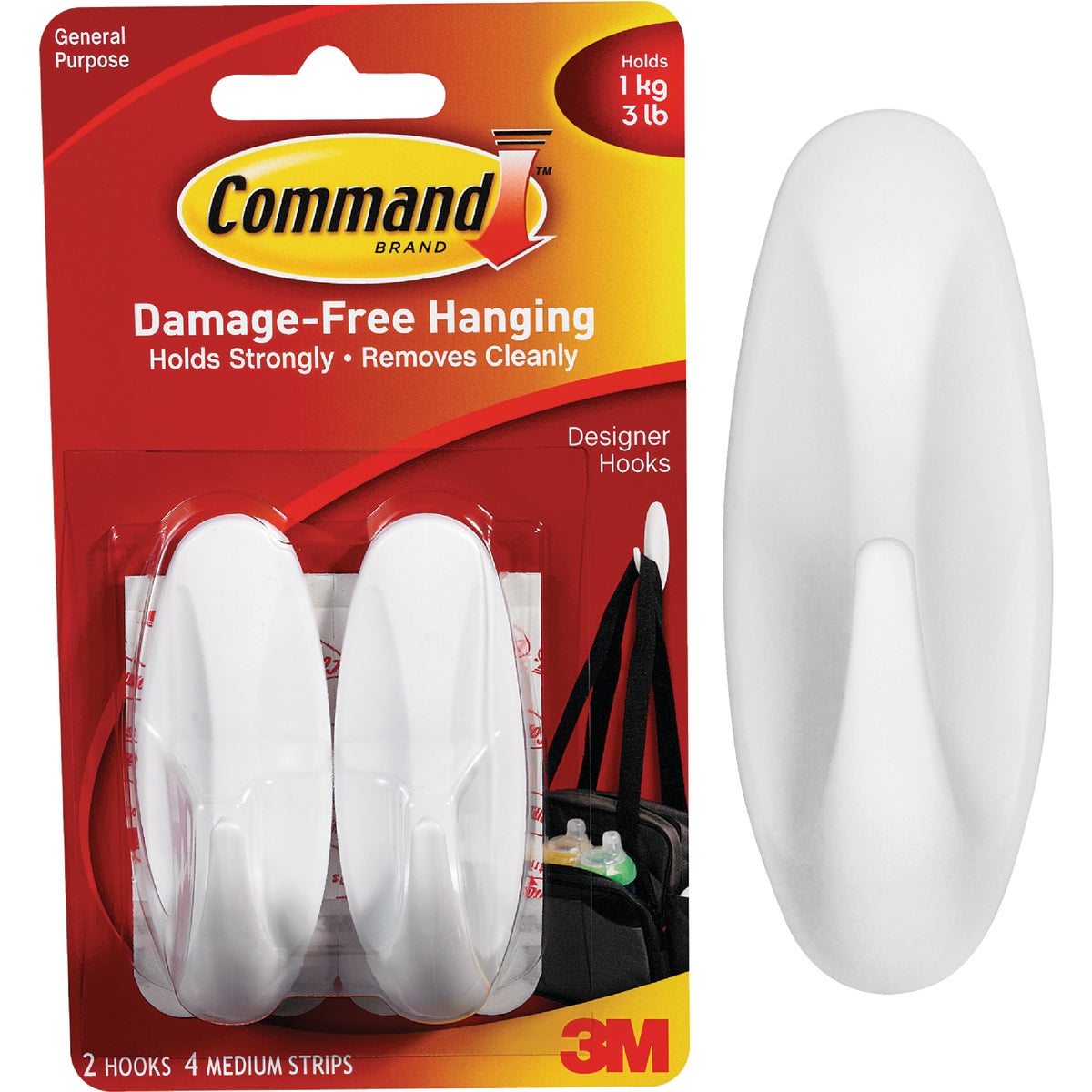 Command Medium Utility Designer Adhesive Hook (2-Pack)