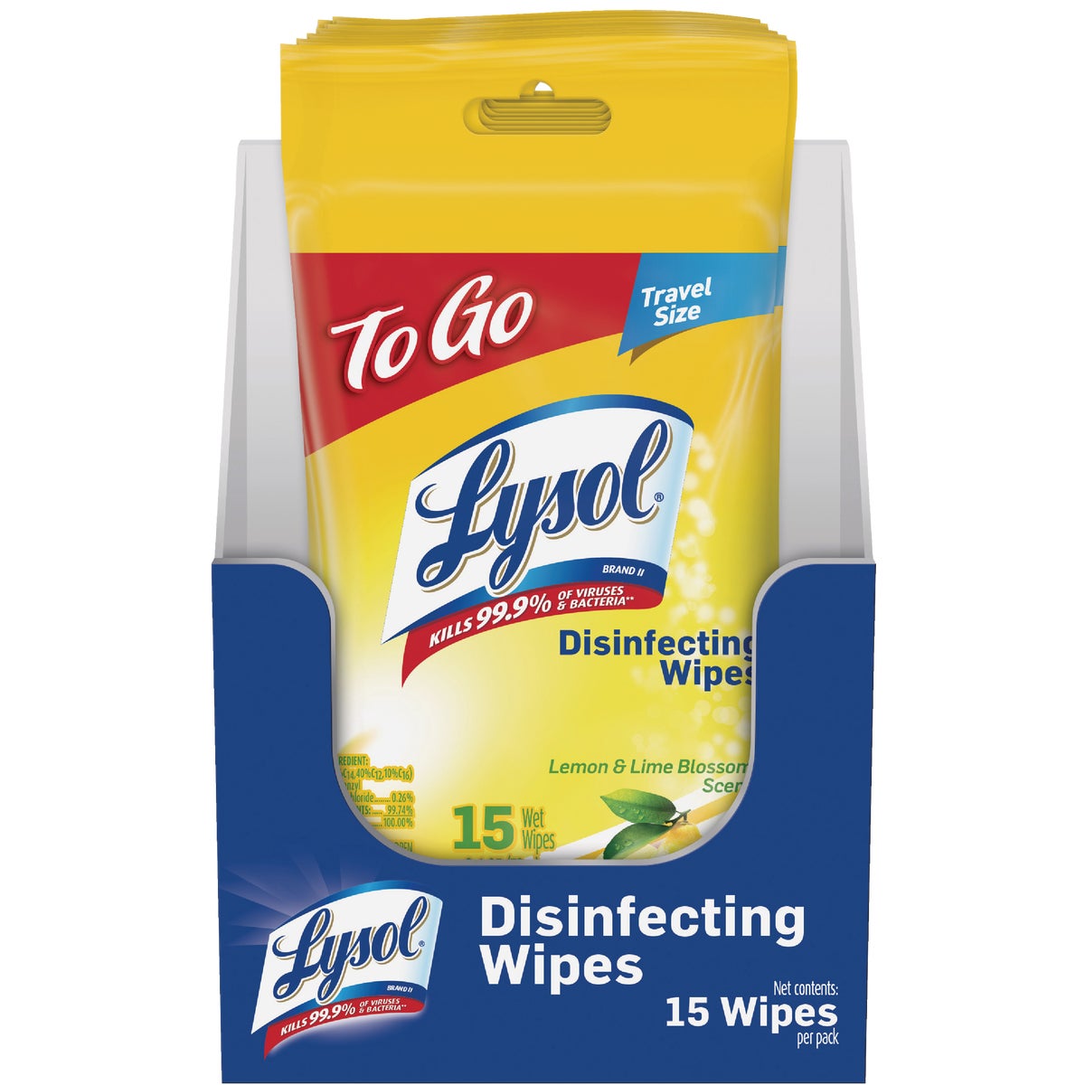 Lysol Lemon & Lime Disinfecting Wipes To Go Flatpack (15-Count)