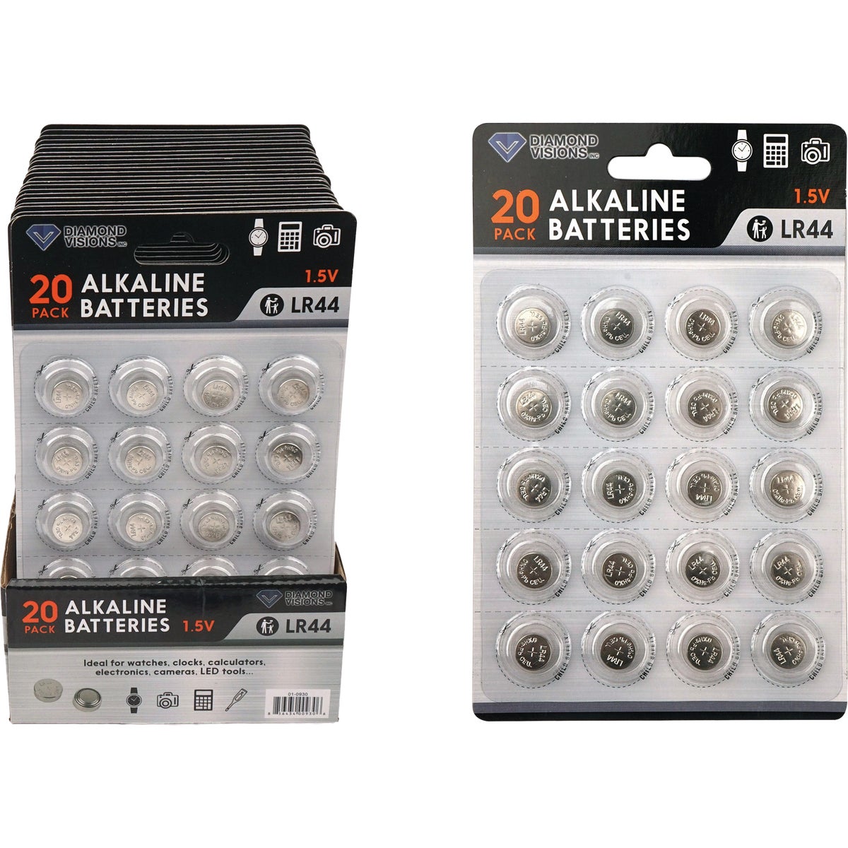 Diamond Visions LR44 Alkaline Battery (20-Pack)