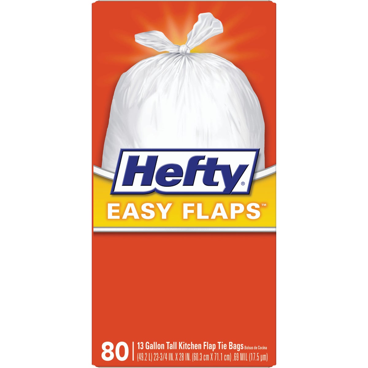 Hefty Easy Flaps 13 Gal. Tall Kitchen White Trash Bag (80-Count)