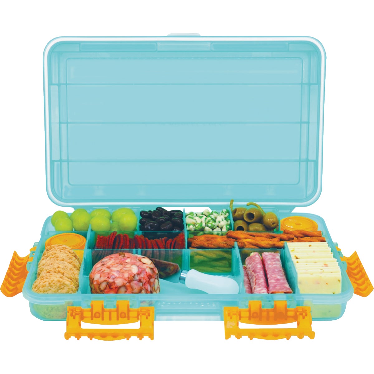 SubSafe Charcuterie Safe Light Blue & Neon Orange Food Storage Set