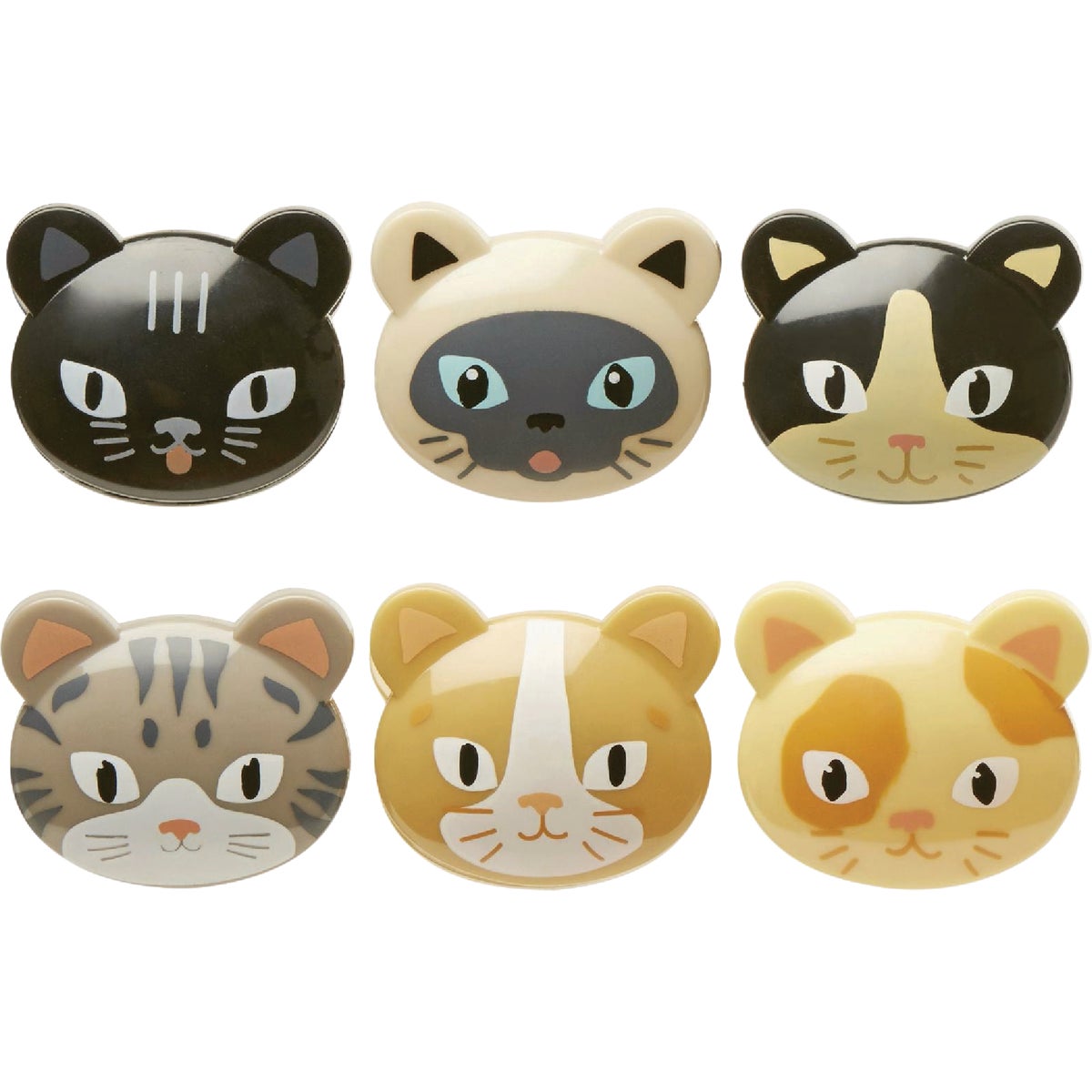 Kikkerland 1 In. x 4 In. Cat Bag Clip (6-Pack)