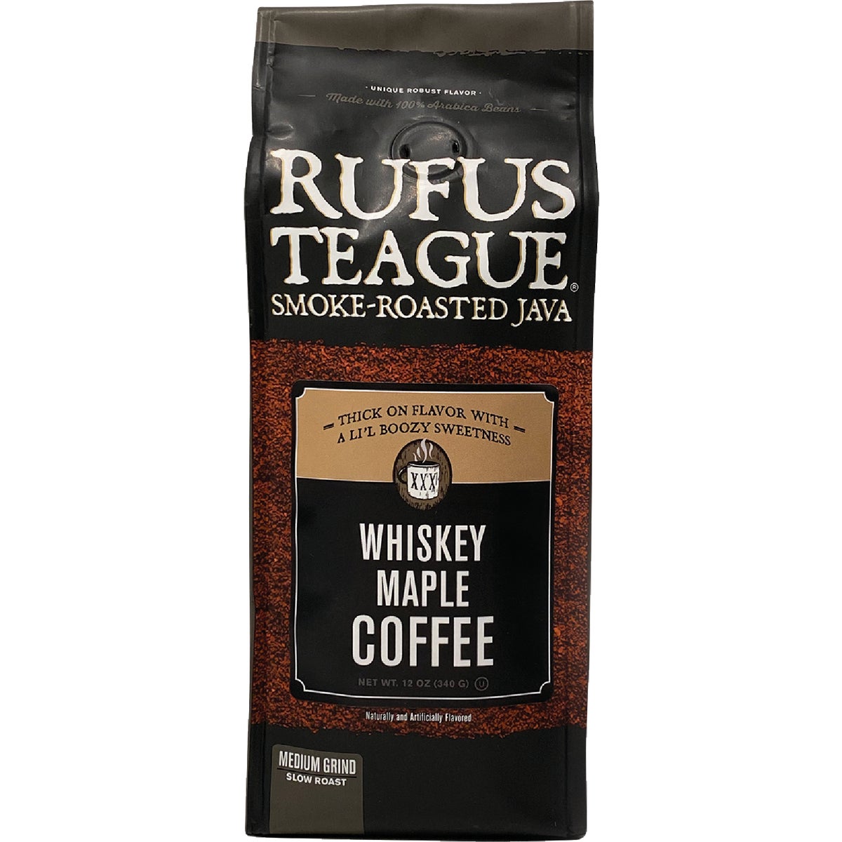 Rufus Teague 12 Oz. Smoke Roasted Coffee, Whiskey Maple, Medium Grind