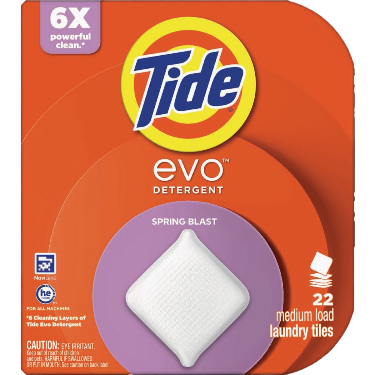 Tide Evo Laundry Detergent Tile, Spring Blast (22-Ct.)
