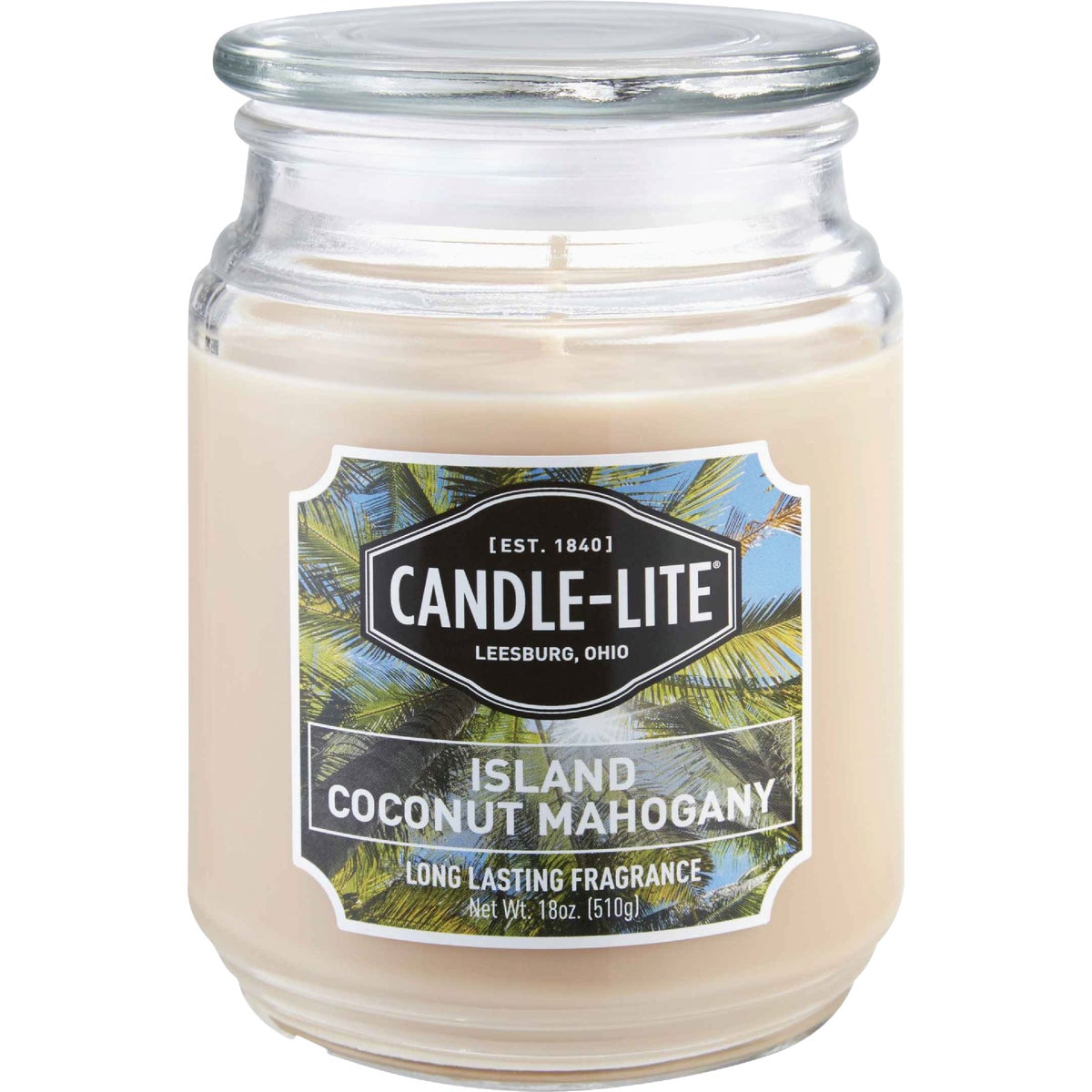 Candle-Lite 18 Oz. Everyday Island Coconut Mahogany Jar Candle