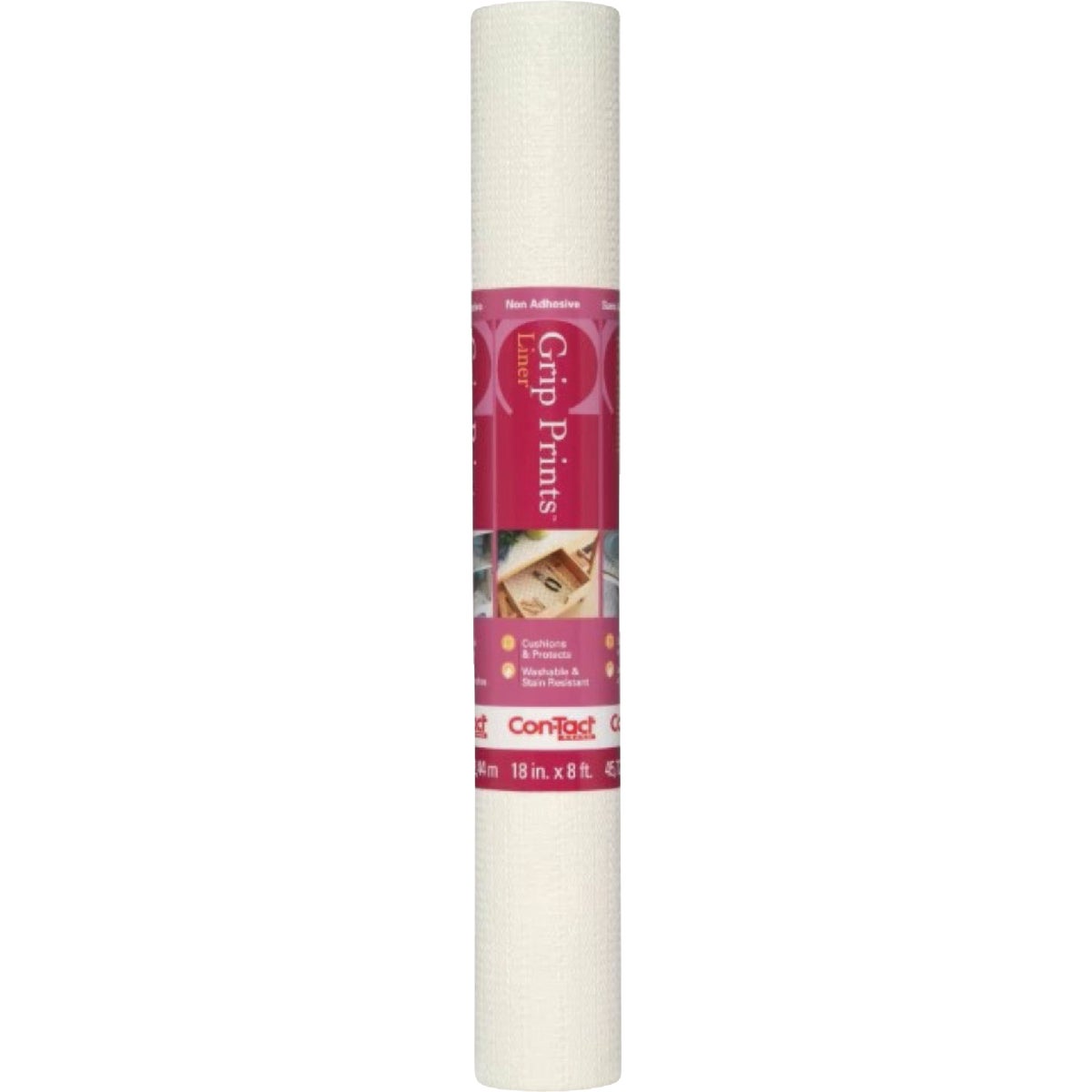 Con-Tact 18 In. x 8 Ft. White Grip Non-Adhesive Shelf Liner