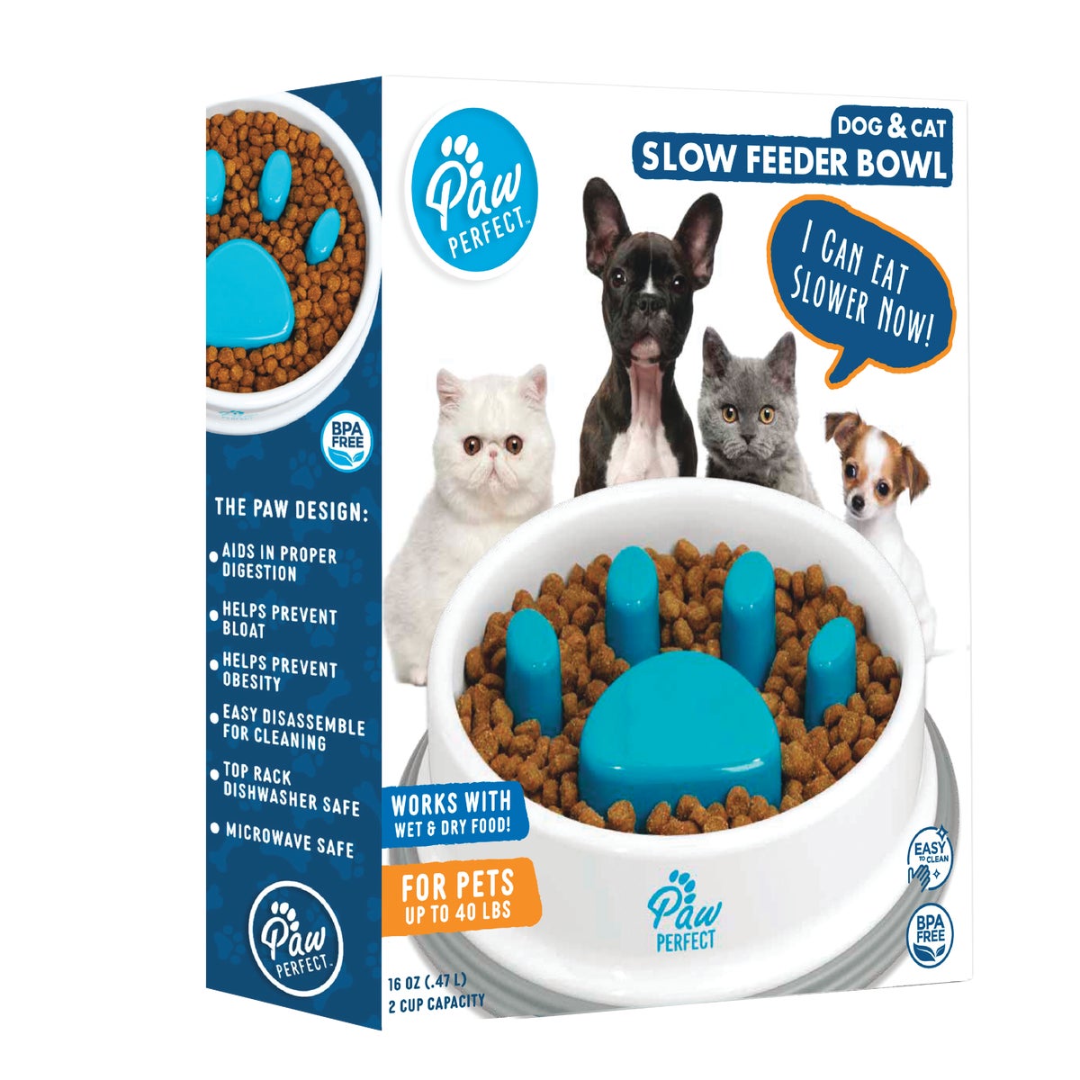 Bell+Howell Paw Perfect 16 Oz. Slow Feeder Pet Bowl