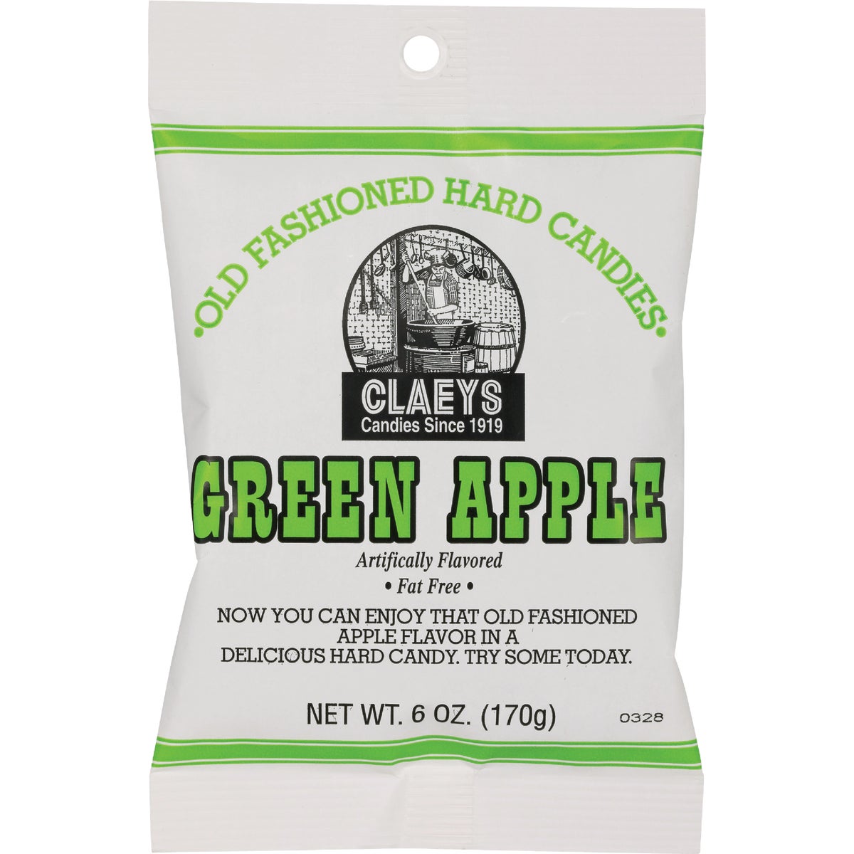 Claeys 6 Oz. Old Fashion Green Apple Hard Candy
