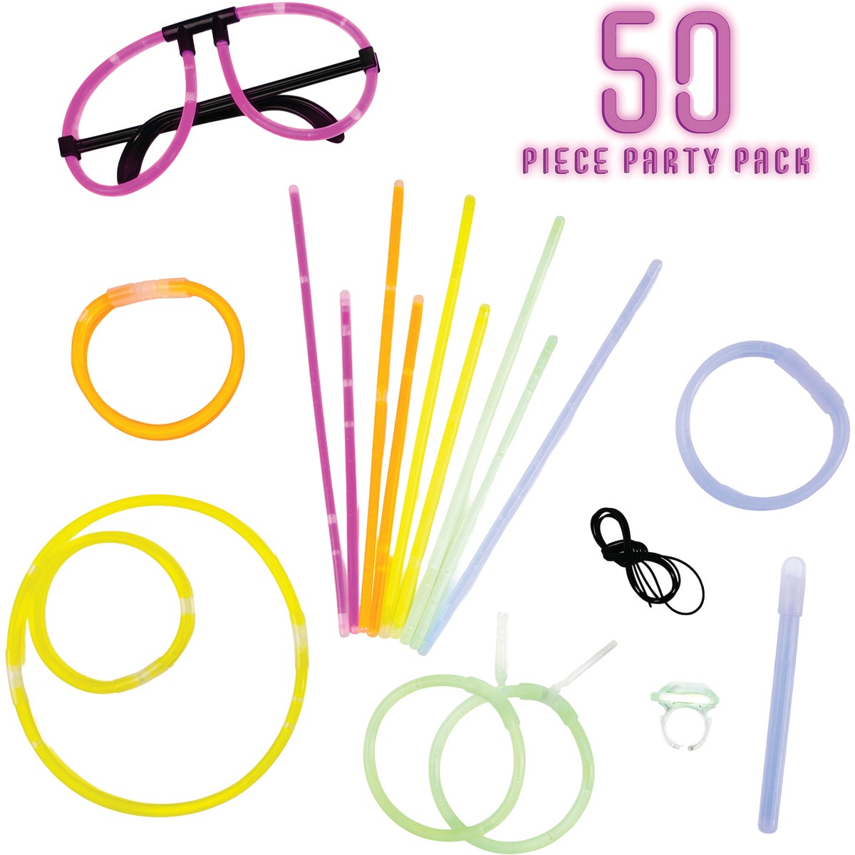 Snap And Glow Sticks Party Pack (50-Pack)
