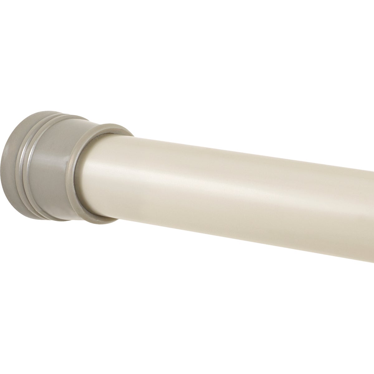 Zenna Home Straight 52 In. to 86 In. Rustproof Aluminum Adjustable Tension Shower Curtain Rod, Satin Nickel