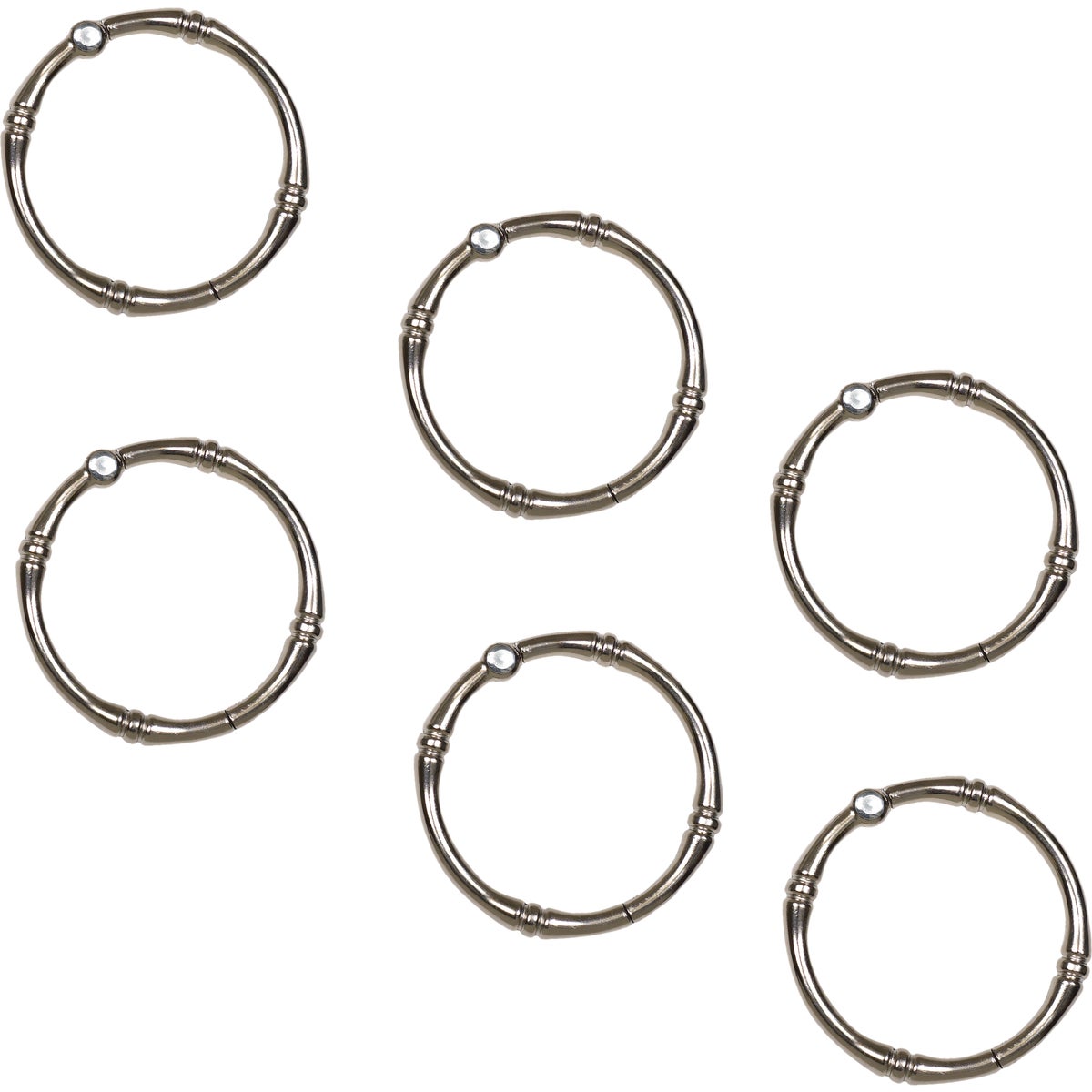 Zenna Home Rustproof Satin Nickel Shower Curtain Rings (12-Count)