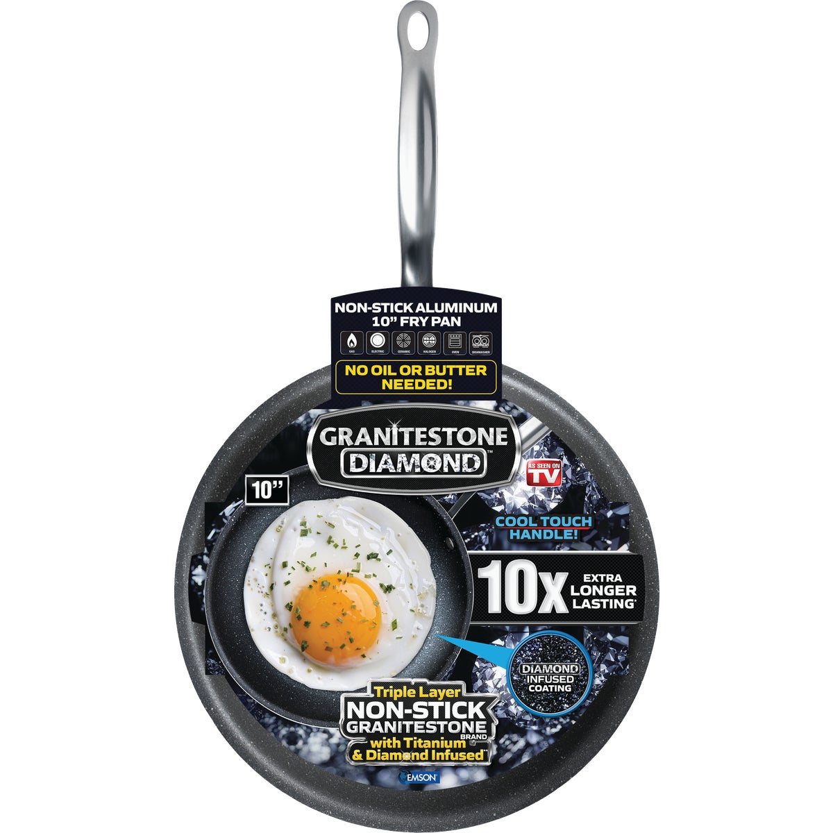 GraniteStone Diamond 10 In. Non-Stick Round Fry Pan