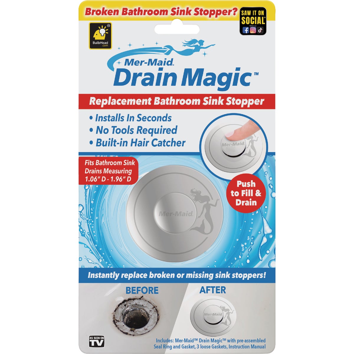 Mer-Maid Drain Magic Strainer