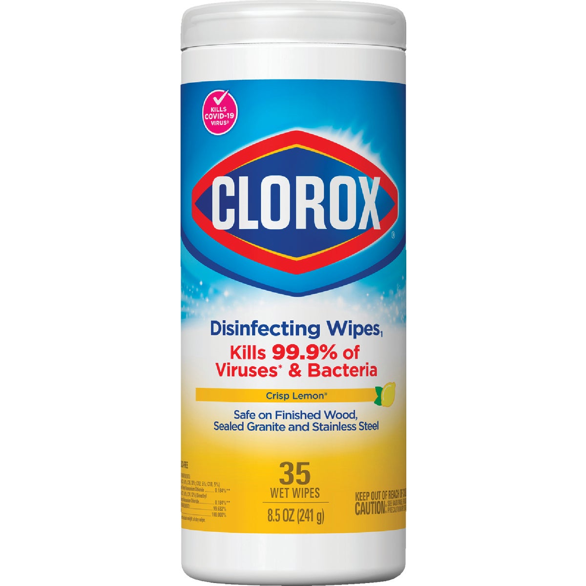 Clorox Crisp Lemon Disinfecting Cleaning Wipes Tub (35-Count)