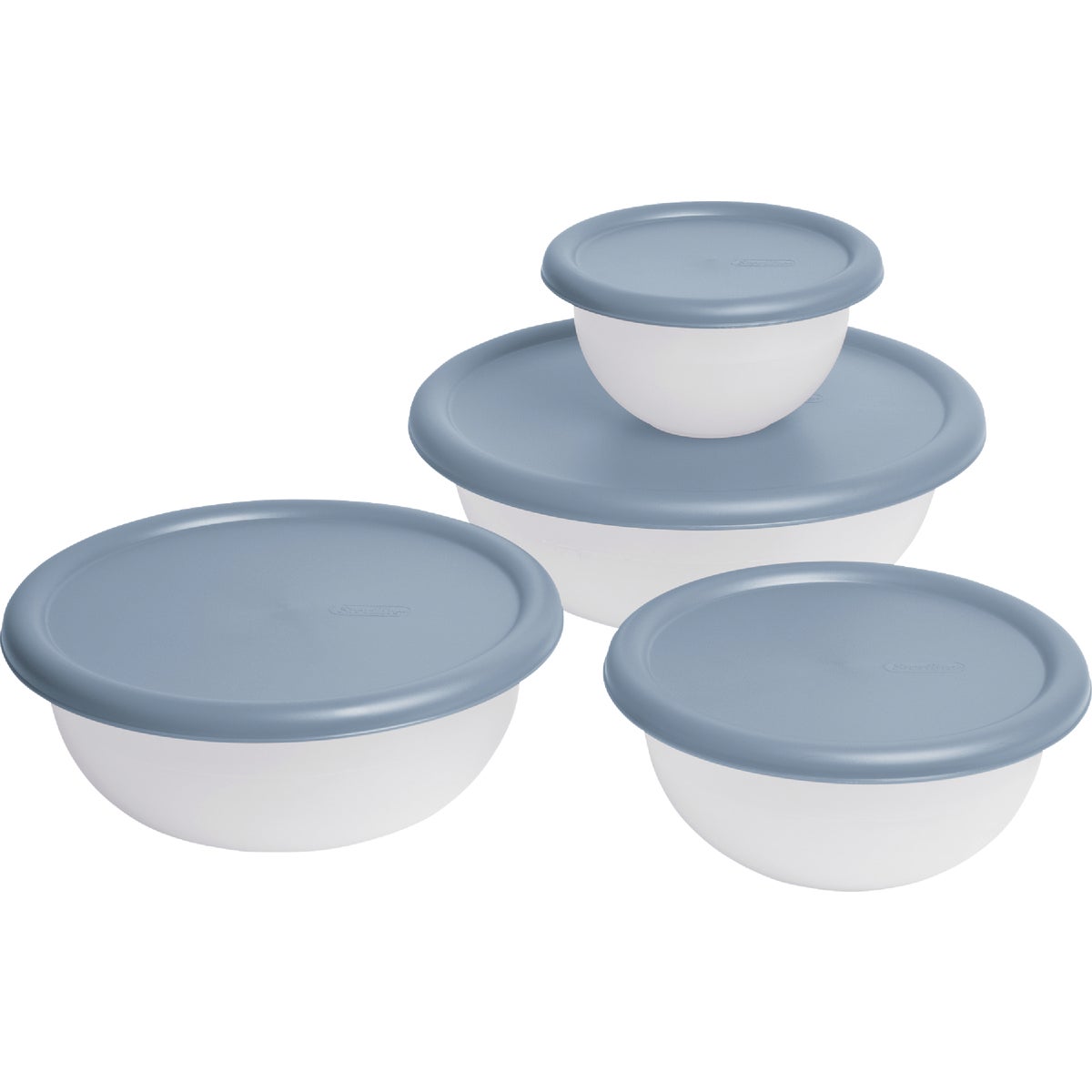 Sterilite Covered Plastic Bowl Set (8-Piece)