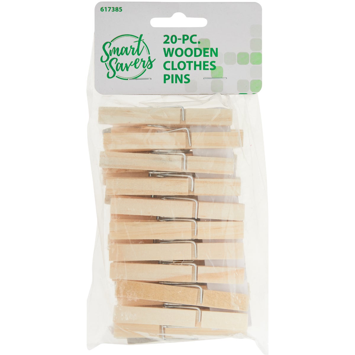 Smart Savers Spring Wood Clothespins (20-Pack)