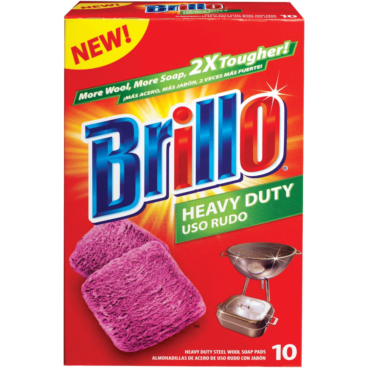 Brillo Heavy Duty Steel Wool Scouring Pad (10 Count)