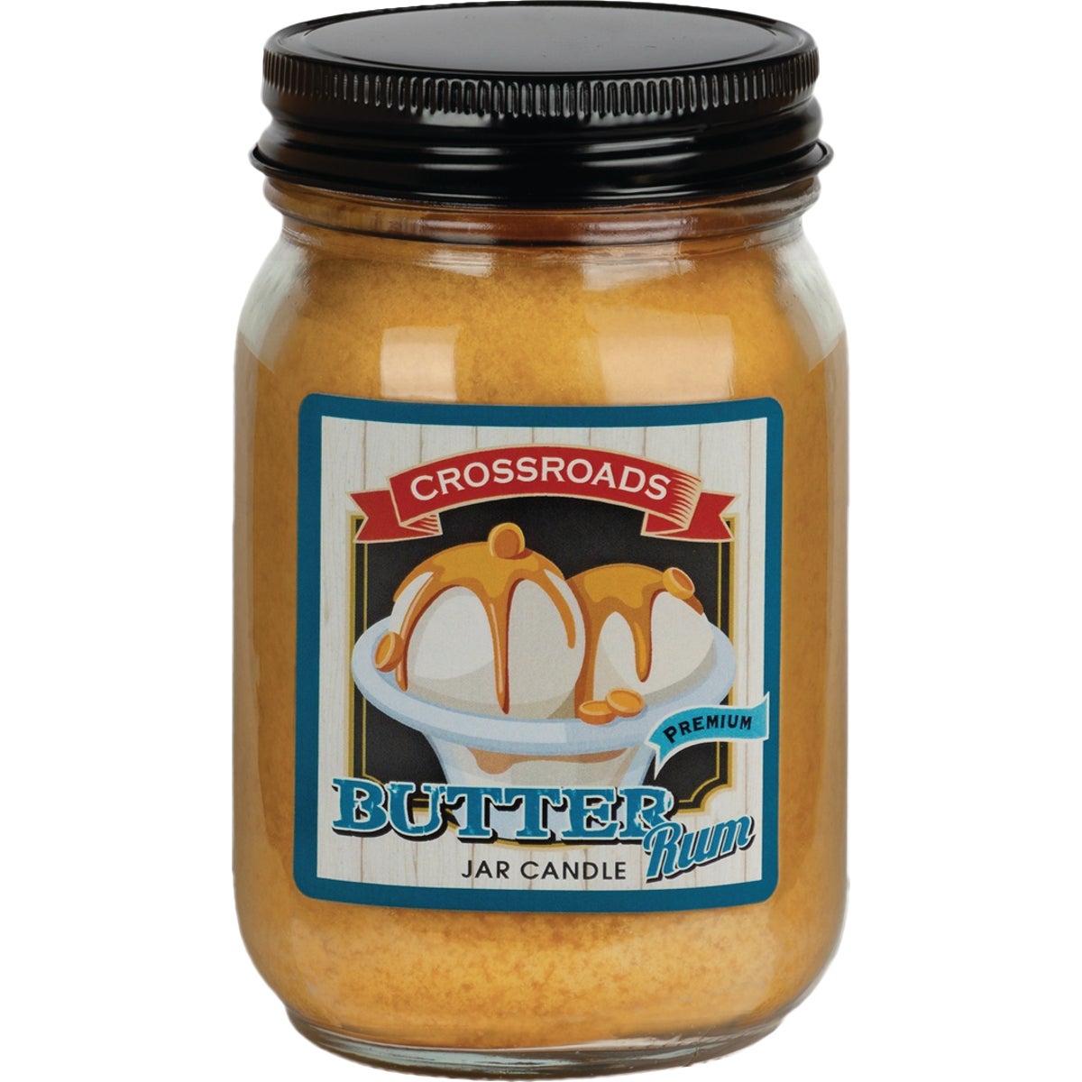 Crossroads Original Designs 12 Oz. Jar Candle,  Butter Rum