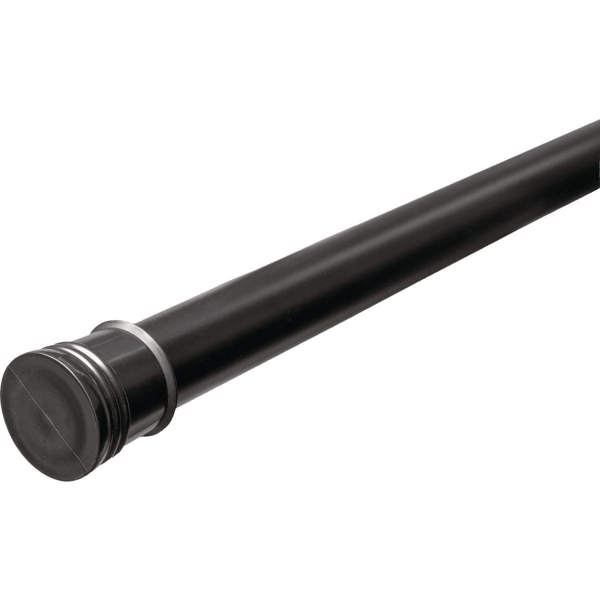 Zenna Home Straight 52 In. to 86 In. Rustproof Aluminum Adjustable Tension Shower Curtain Rod, Matte Black