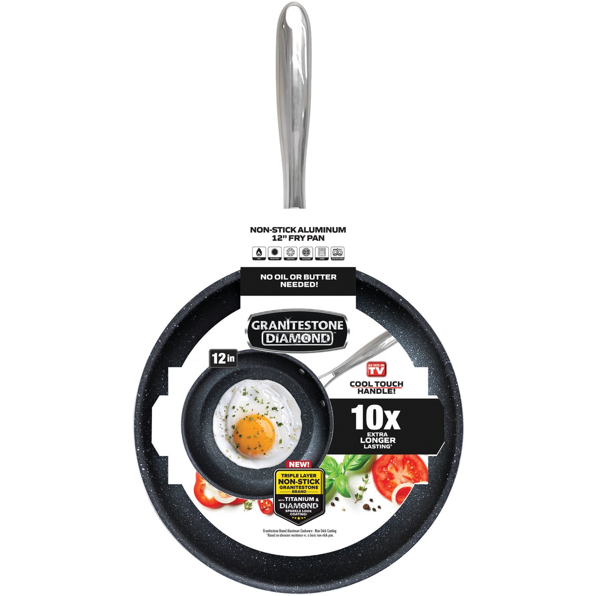 GraniteStone Diamond 12 In. Non-Stick Round Fry Pan