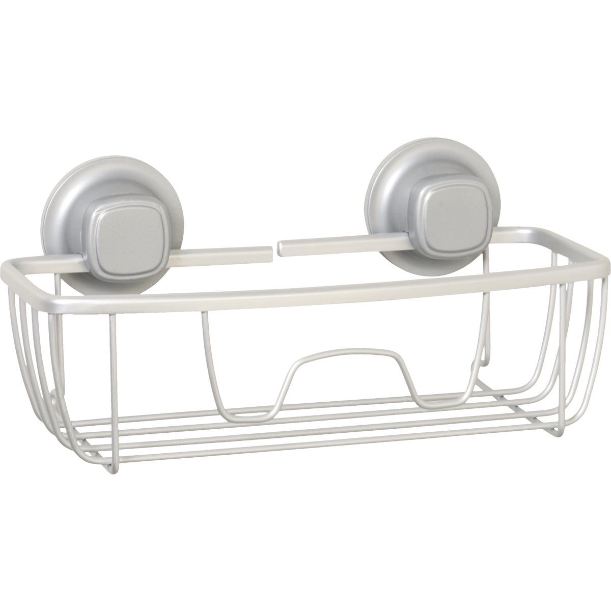 Zenna Home Rustproof Satin Chrome Power Grip Pro Adhesive/Suction Storage Basket