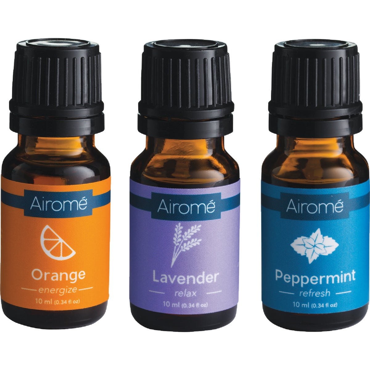 Airome Aromatherapy Essentials Lavender/Orange/Peppermint Essential Oil (3-Pack)
