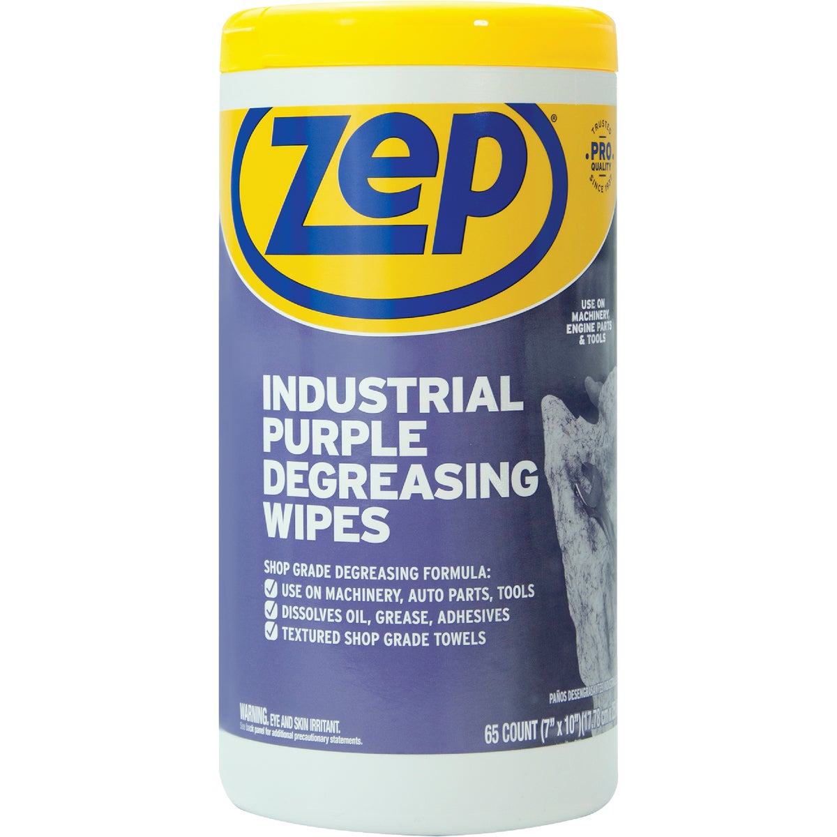 Zep Industrial Purple Cleaning & Degreasing Wipes (65 Count)