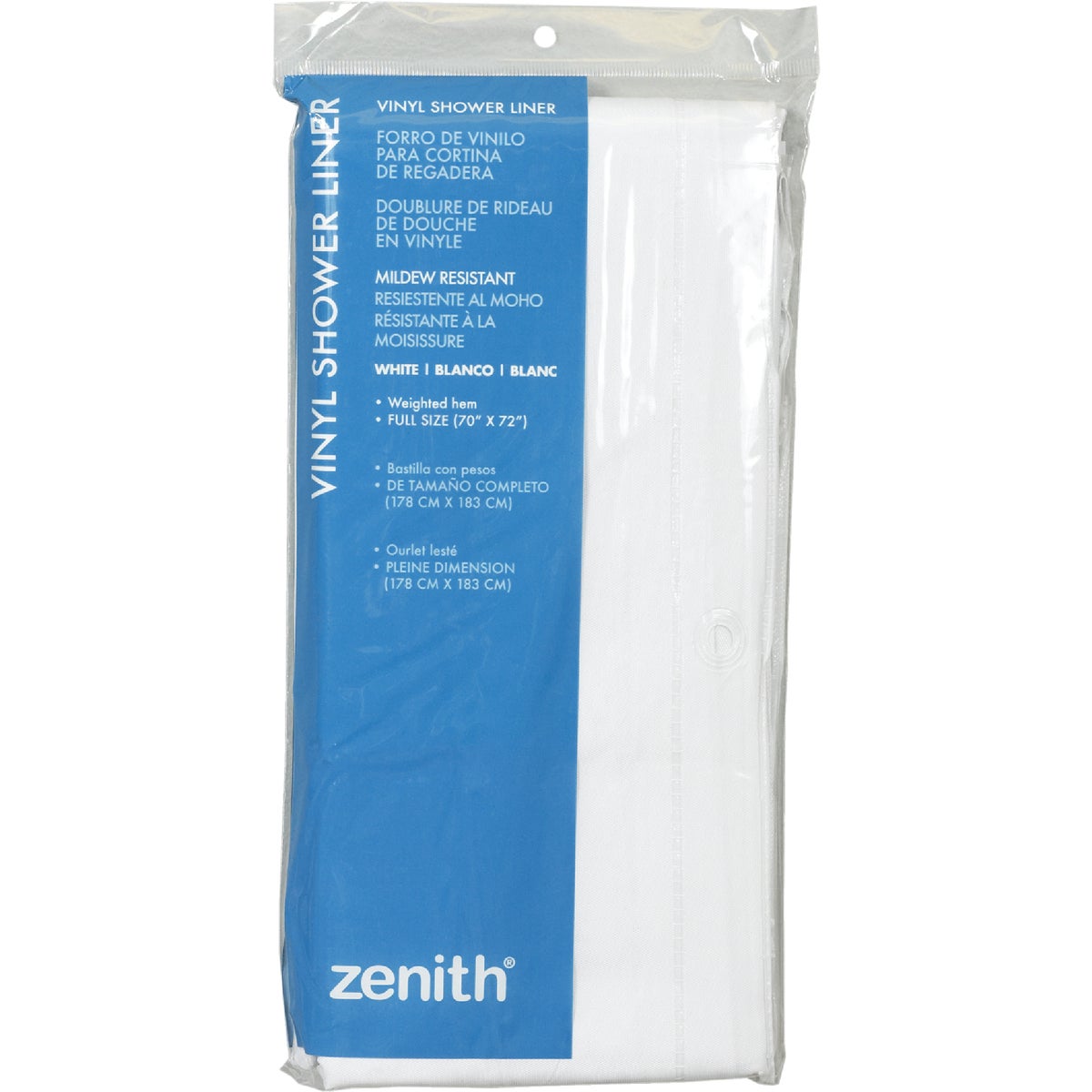 Zenith Light Gauge Vinyl Shower Curtain