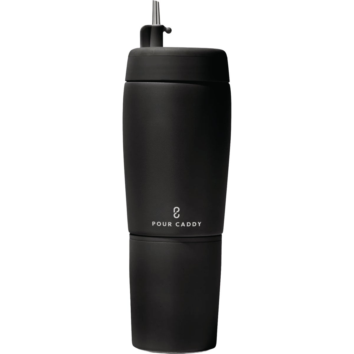Pour Caddy 20 Oz. Black Stainless Steel Insulated Drink Holder