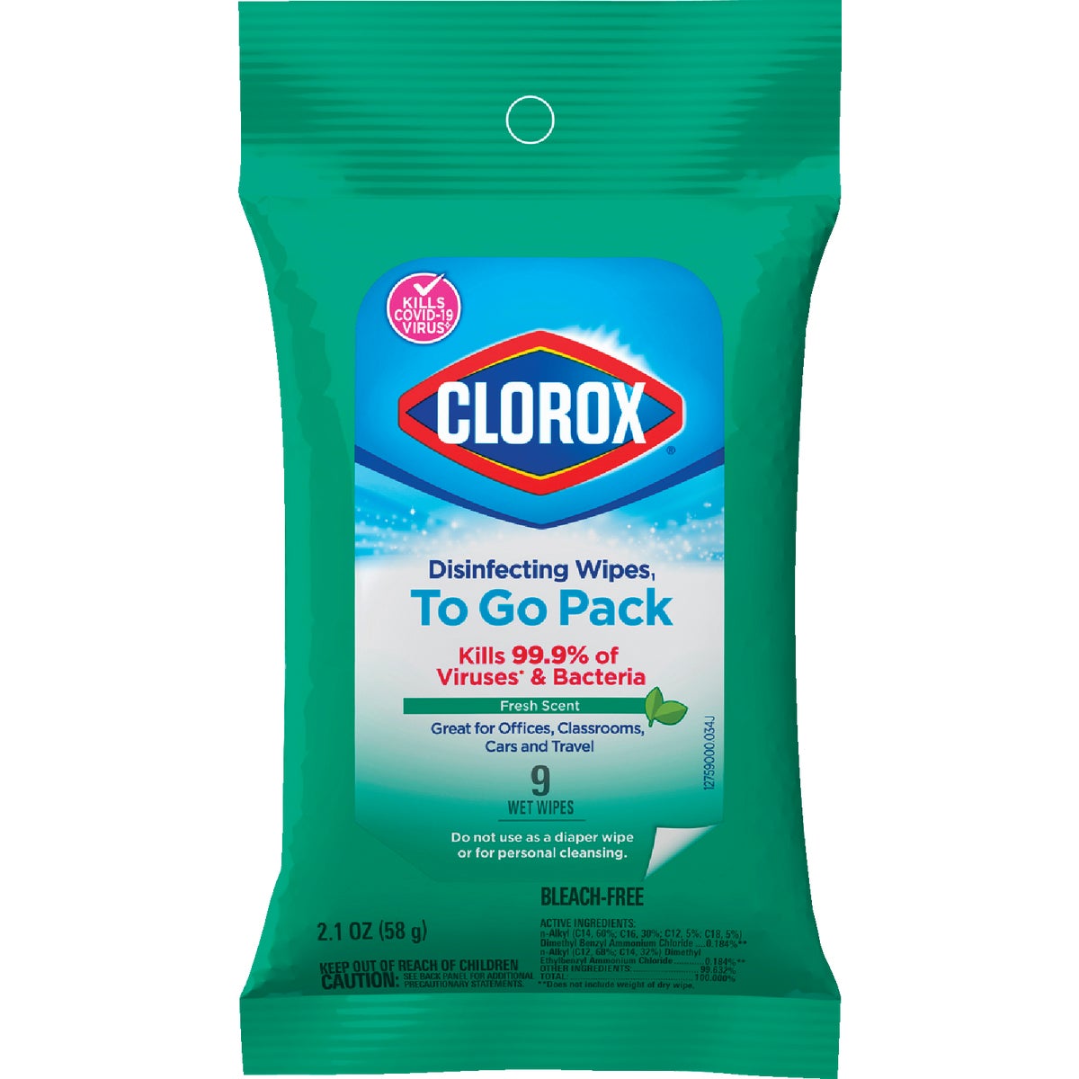 Clorox Fresh Scent Disinfecting Cleaning Wipes Pouch (9-Count)